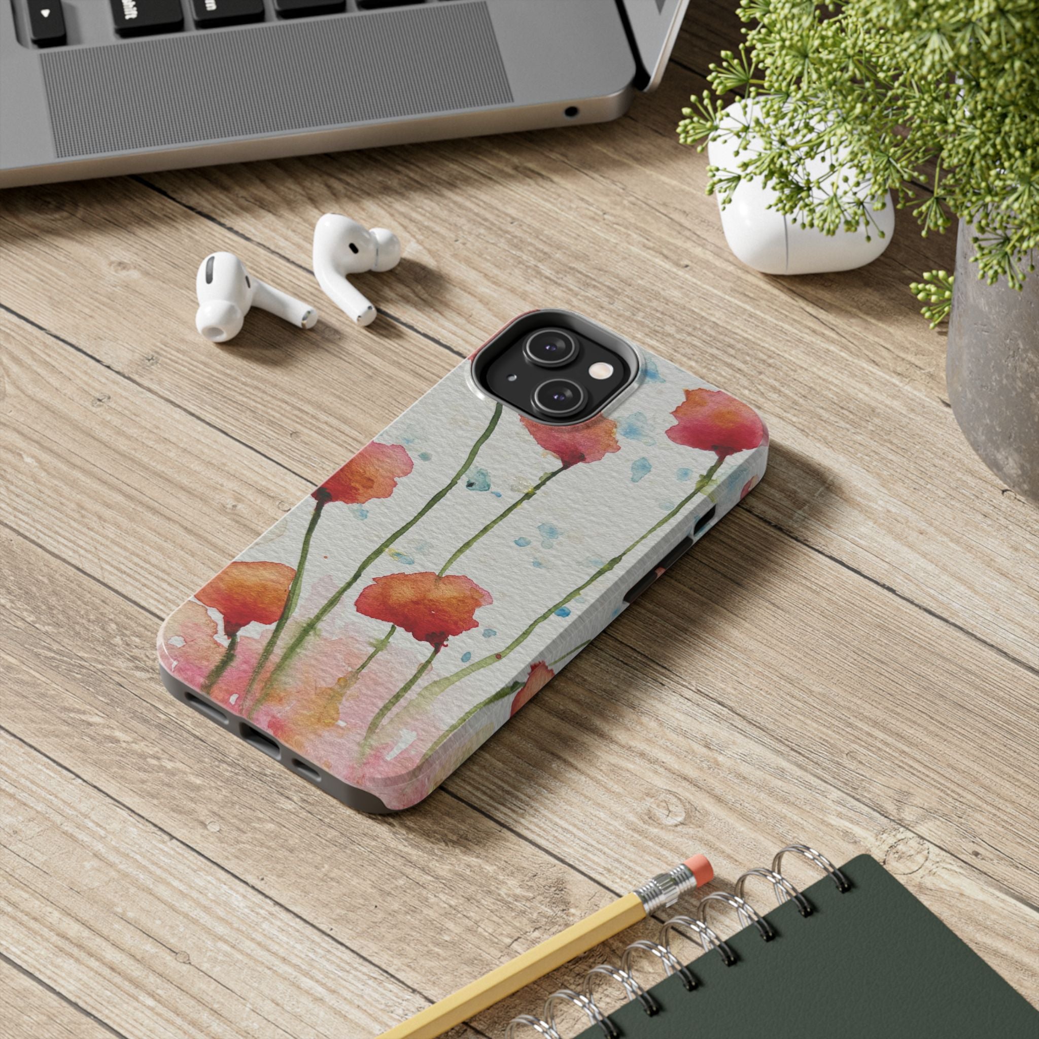 Tough Phone Case - All iPhones and Samsung Galaxys - Exciting Abstract Design #94 Poppies Galore