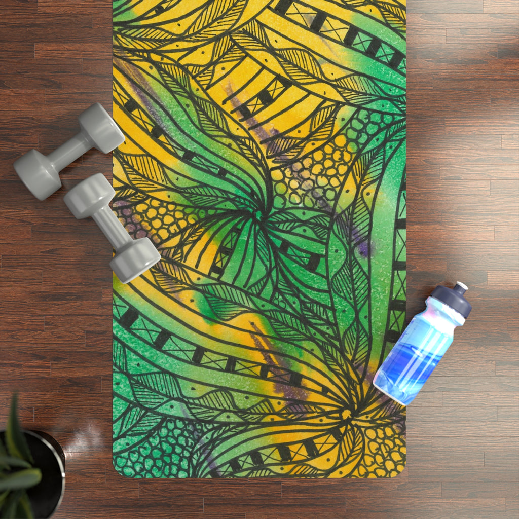 Yoga Mats and Gym Mats. Colourful Abstract Designs. Perfect for Home, Yoga or Gym Class, or a Special Gift #37 Shrubbery