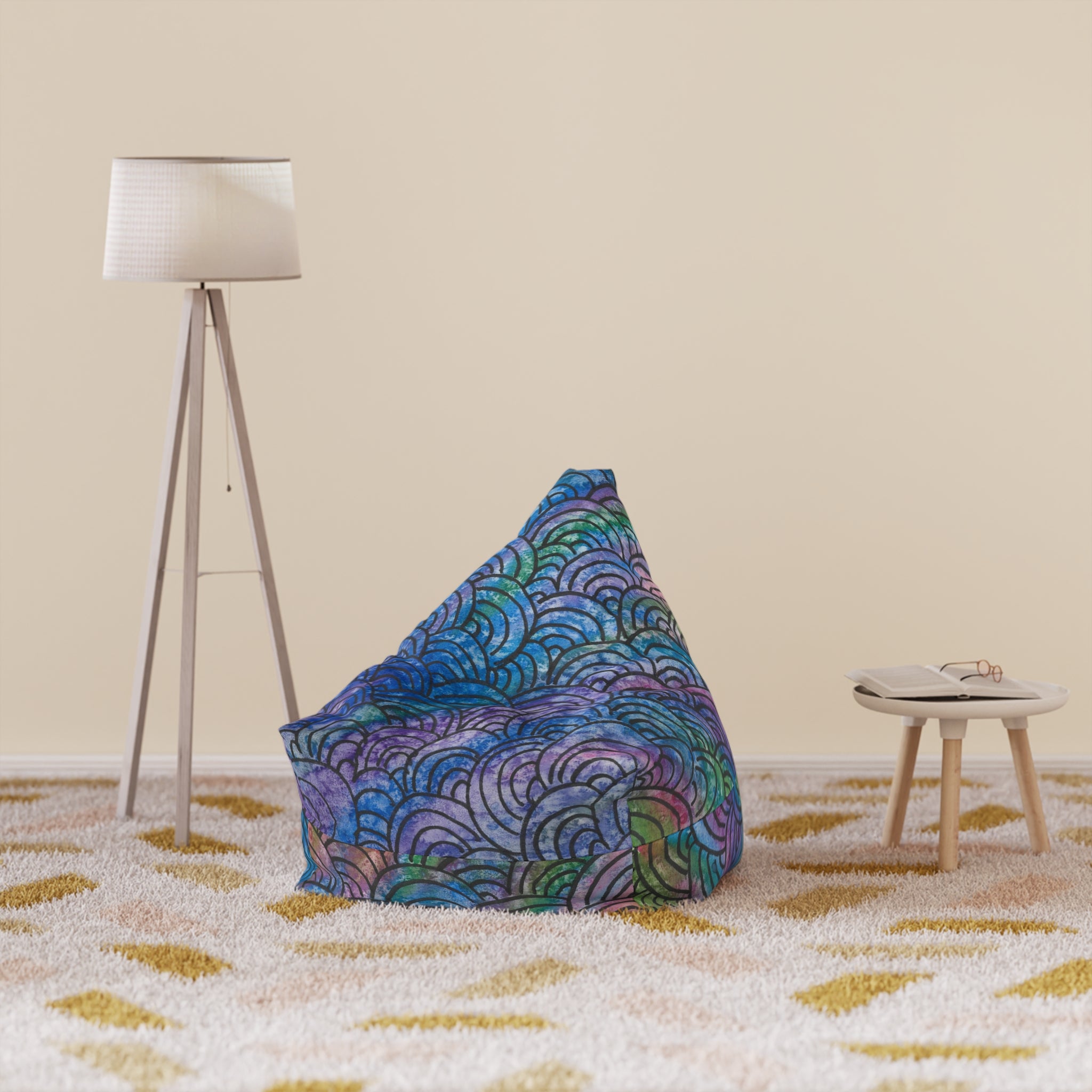 Bean Bag Chair Covers For Indoor & Outdoor - 2 Sizes - Exciting Abstract Design #84 Ah! The Past