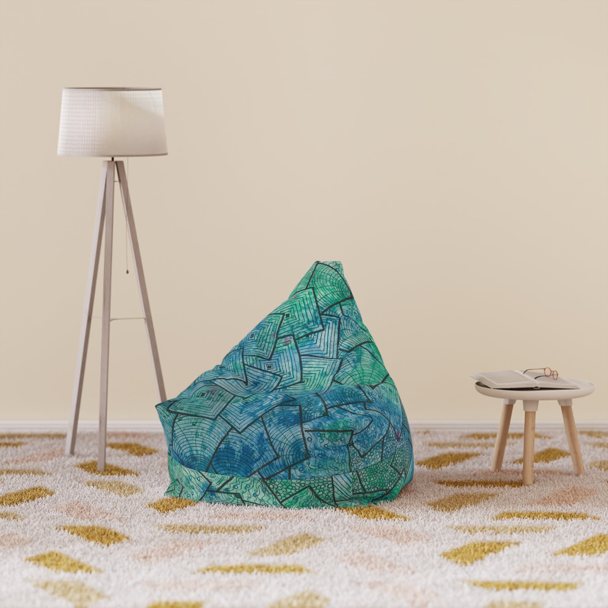 Bean Bag Chair Covers For Indoor & Outdoor - 2 Sizes - Exciting Abstract Design #65 And The Answer Is?