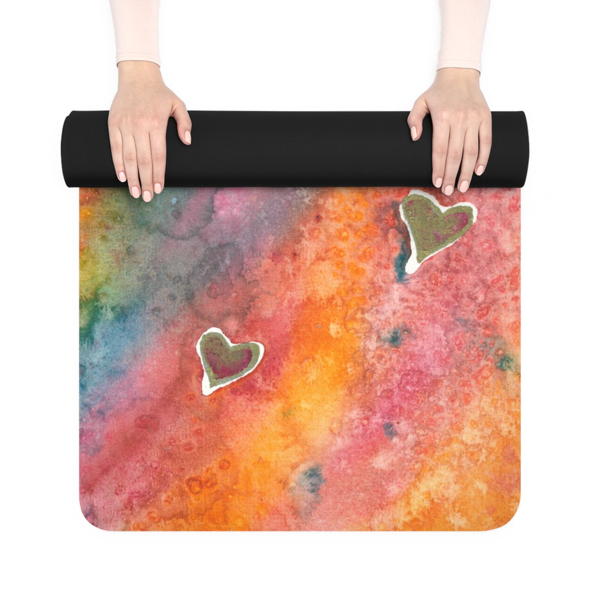 Yoga Mats and Gym Mats. Colourful Abstract Designs. Perfect for Home, Yoga or Gym Class, or a Special Gift #96 Love Friendship Integrity
