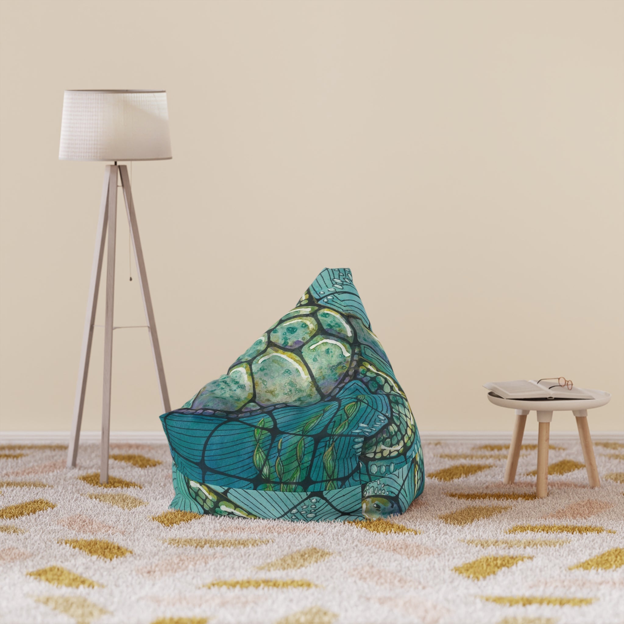 Bean Bag Chair Covers For Indoor & Outdoor - 2 Sizes - Exciting Abstract Design #73 Turtling Along