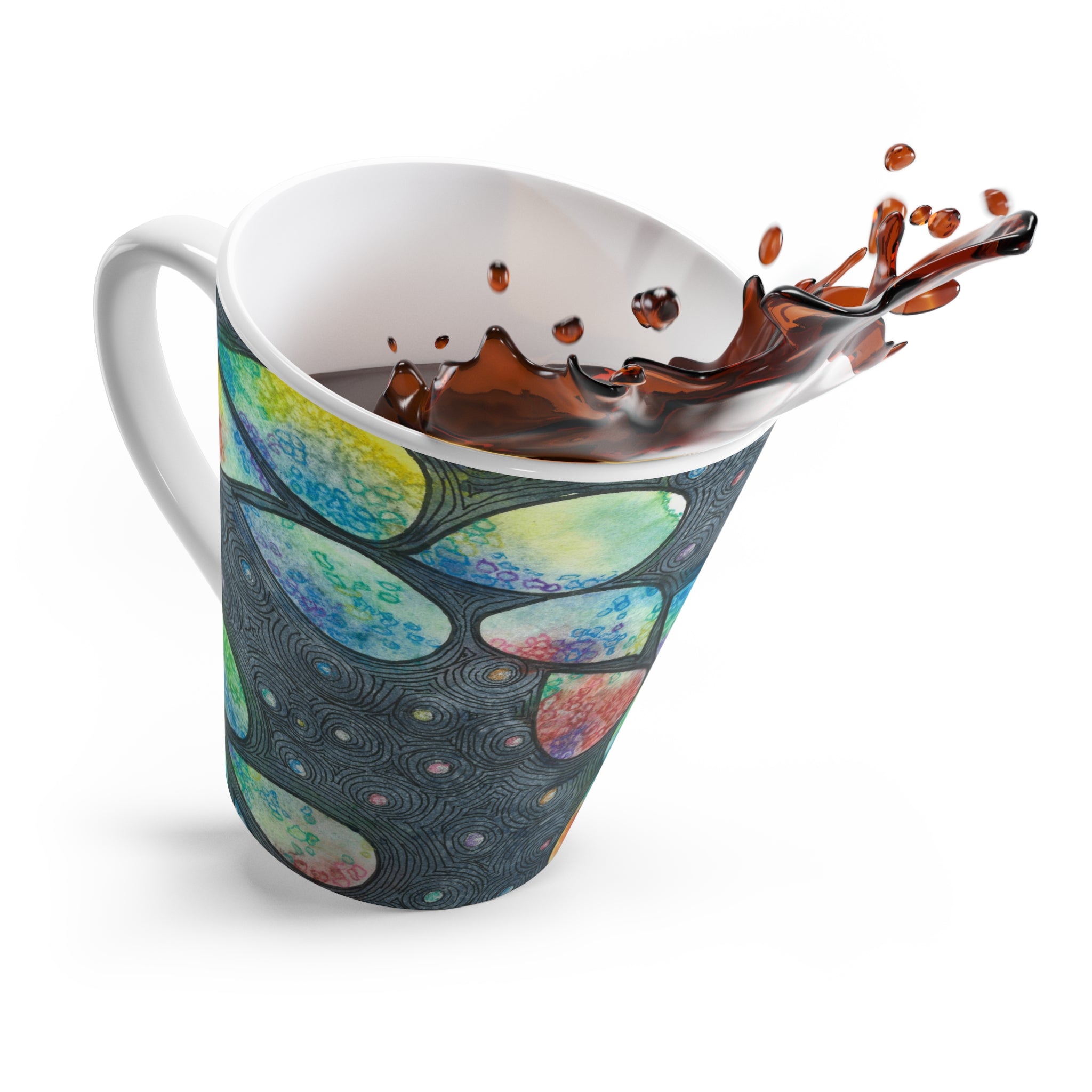 Coffee Mugs and Cups. Colourful Abstract Designs. Perfect for Home, Office or Special Gift #30 Give Us A Minute