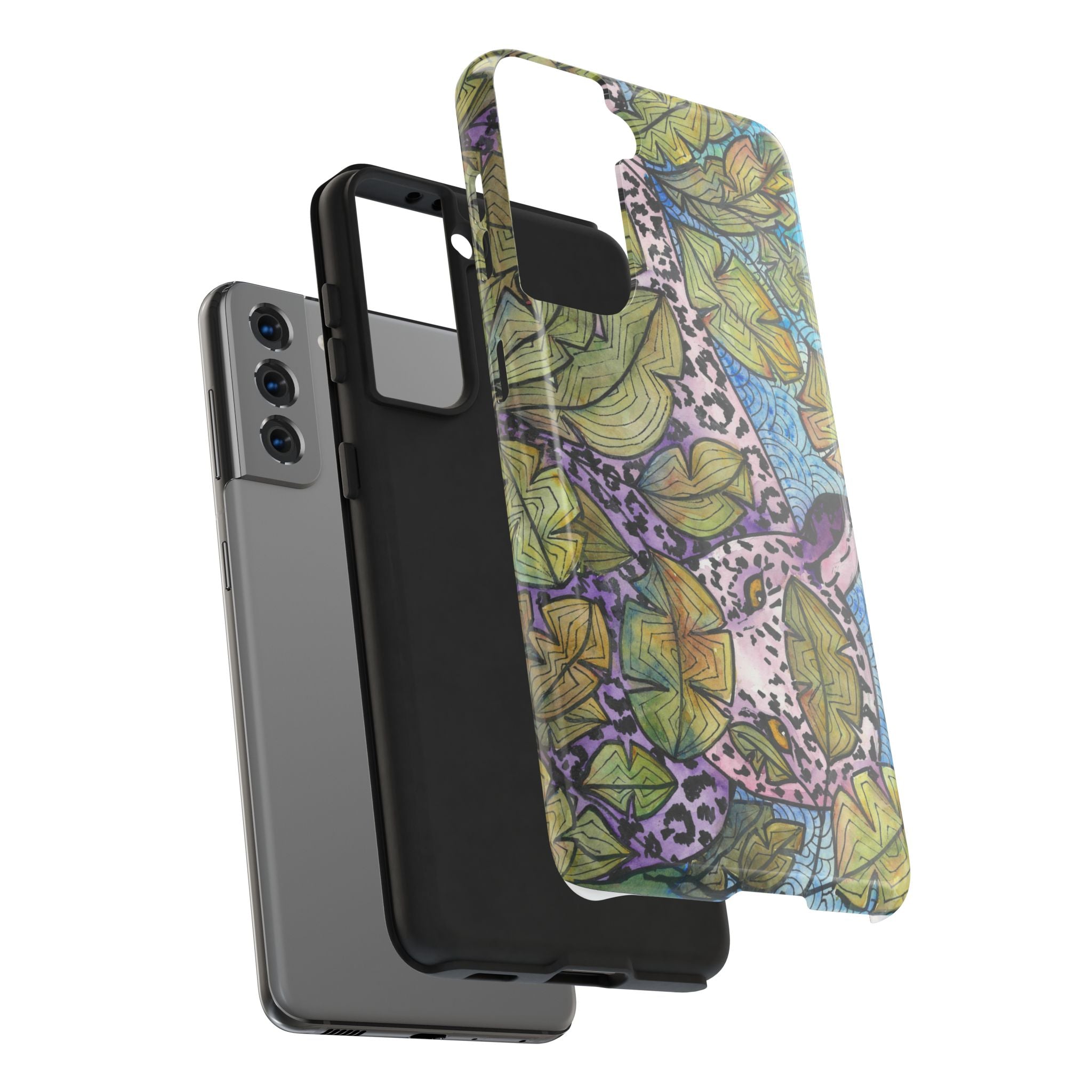 Tough Phone Case - All iPhones and Samsung Galaxys - Exciting Abstract Design #76 Purrfect Blend