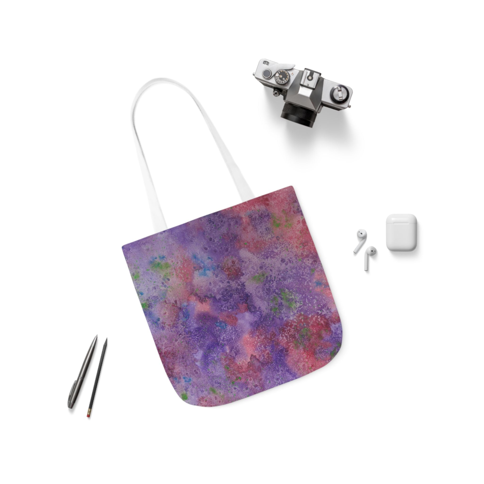 Canvas Tote Bags, Colourful Abstract Designs, 5-Color Straps, 3 Sizes.  For Family and friends or a Special Gift #62 Resolutions