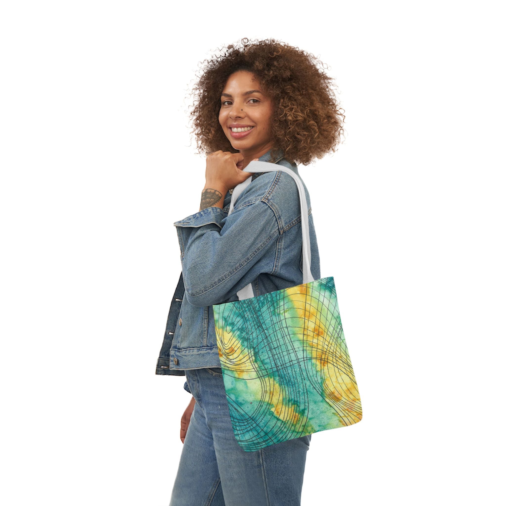 Canvas Tote Bags, Colourful Abstract Designs, 5-Color Straps, 3 Sizes.  For Family and friends or a Special Gift #81 The Only Way Is Up