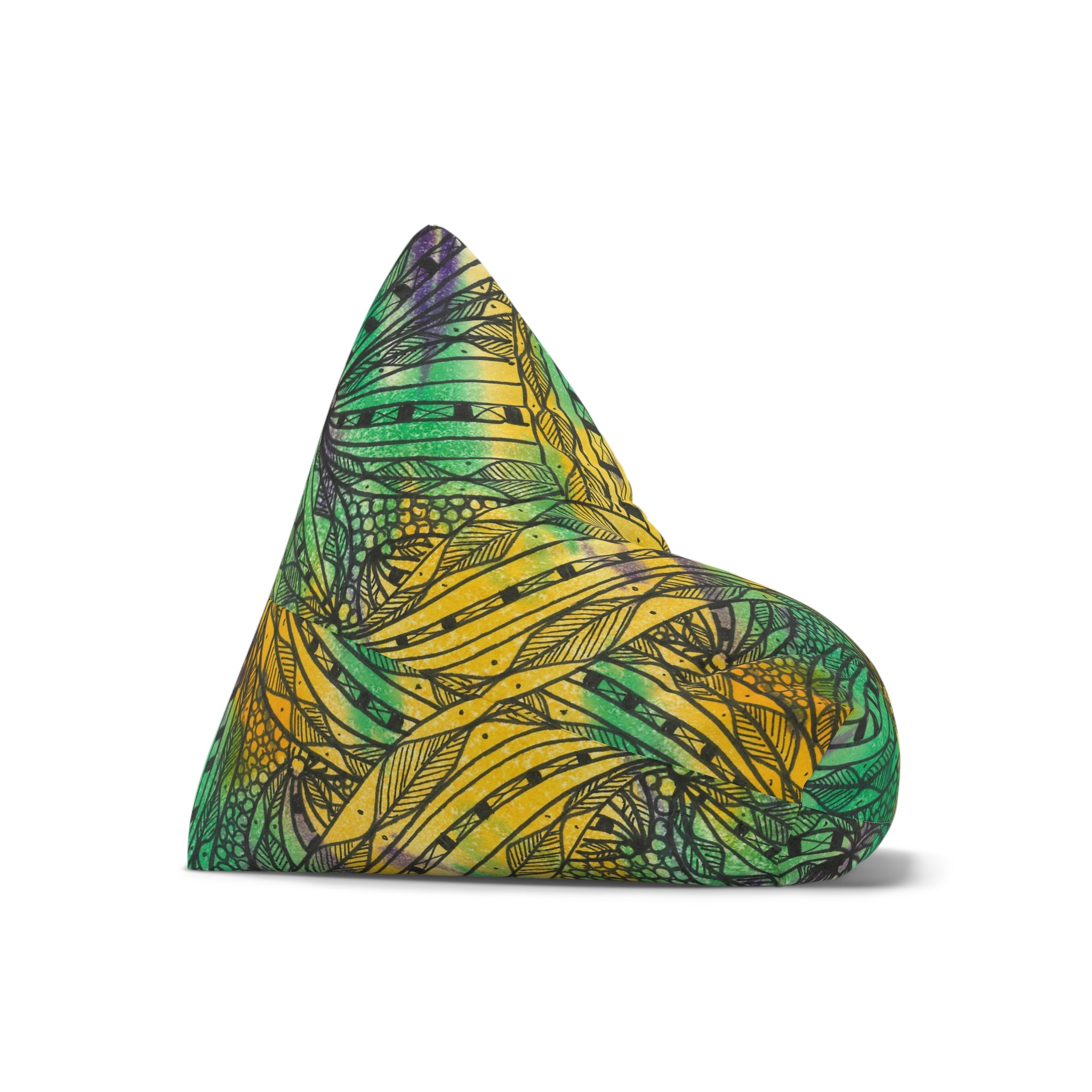Bean Bag Chair Covers For Indoor & Outdoor - 2 Sizes - Exciting Abstract Design #37 Shrubbery