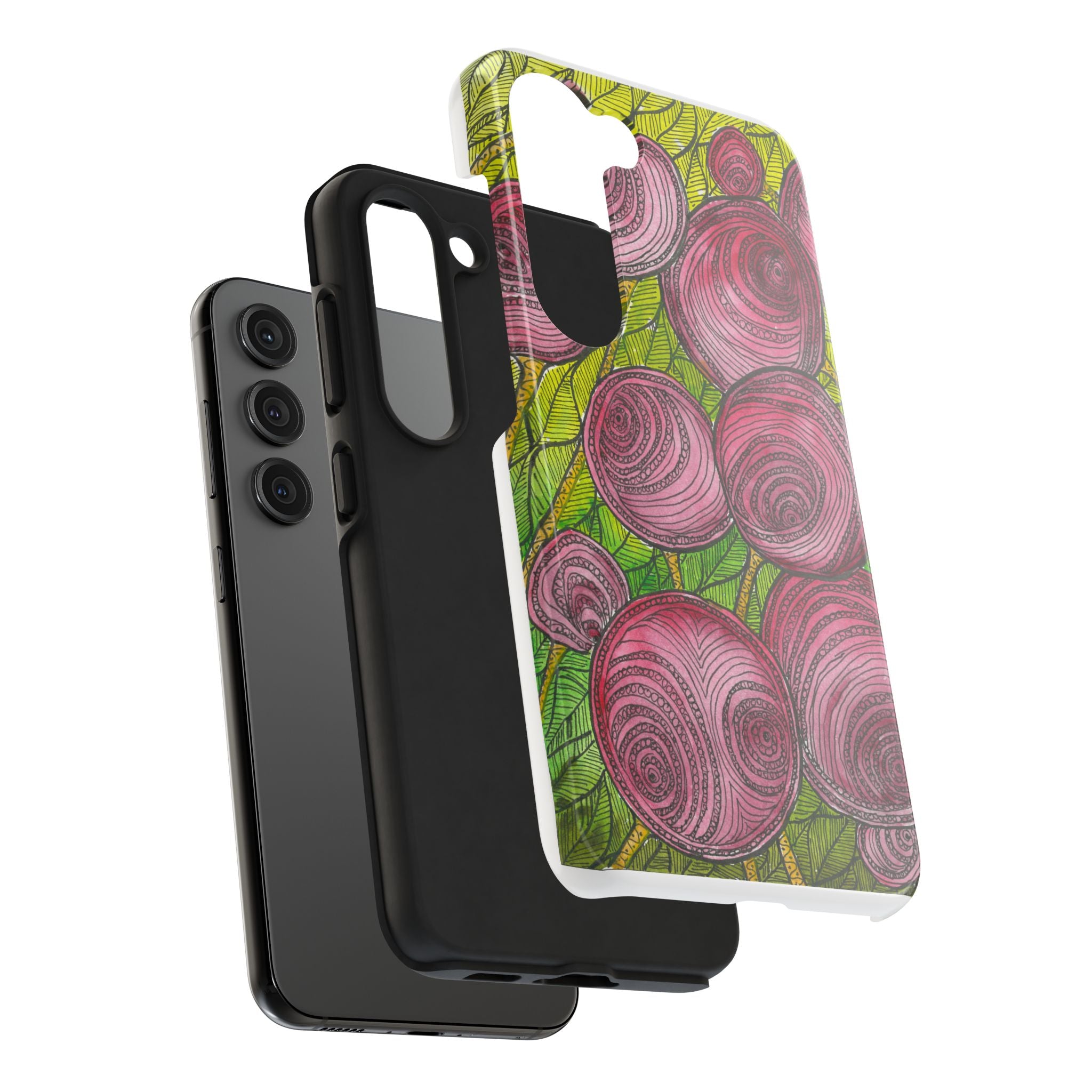 Tough Phone Case - All iPhones and Samsung Galaxys - Exciting Abstract Design #9 Spaced Blossoms