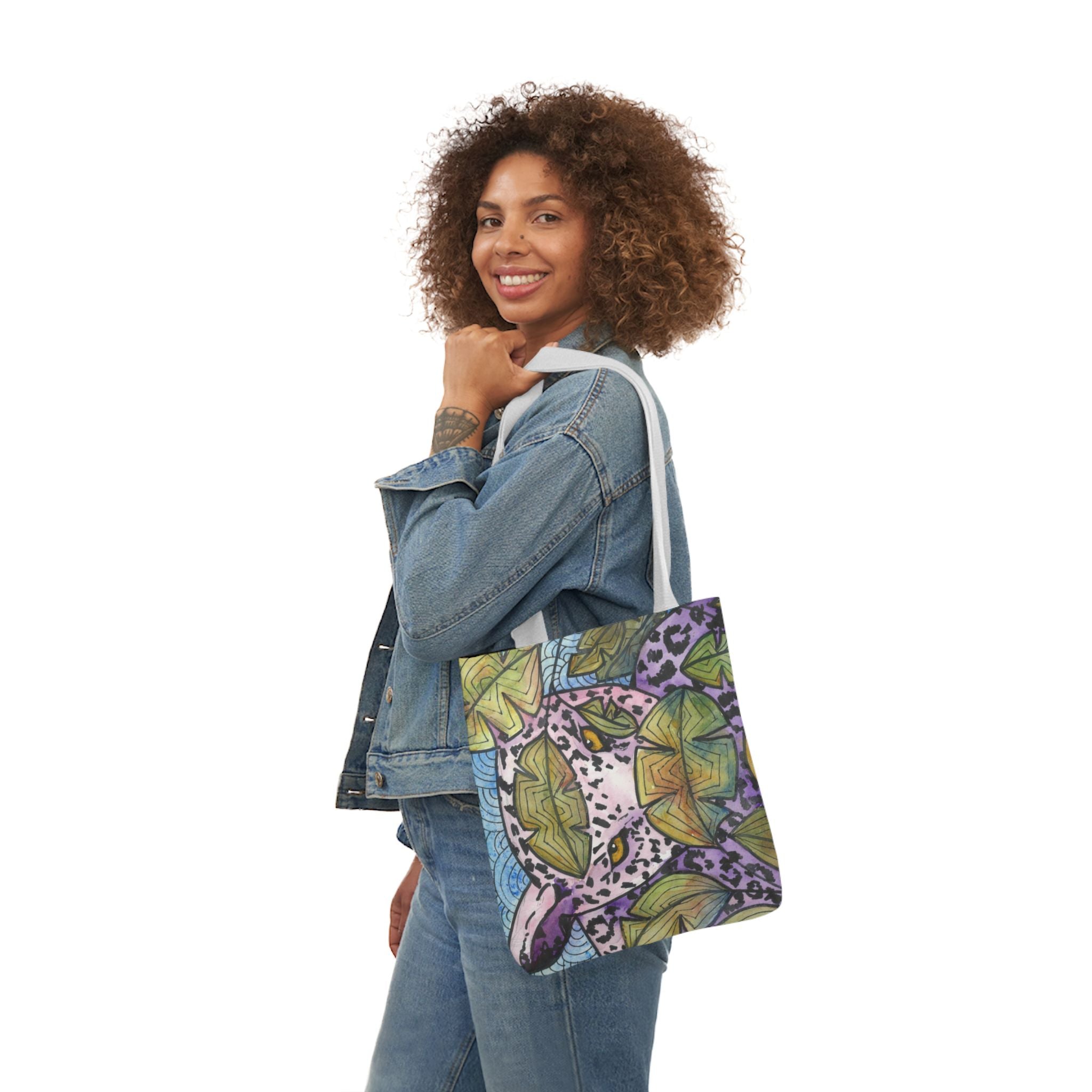 Canvas Tote Bags, Colourful Abstract Designs, 5-Color Straps, 3 Sizes.  For Family and friends or a Special Gift #76 Purrfect Blend