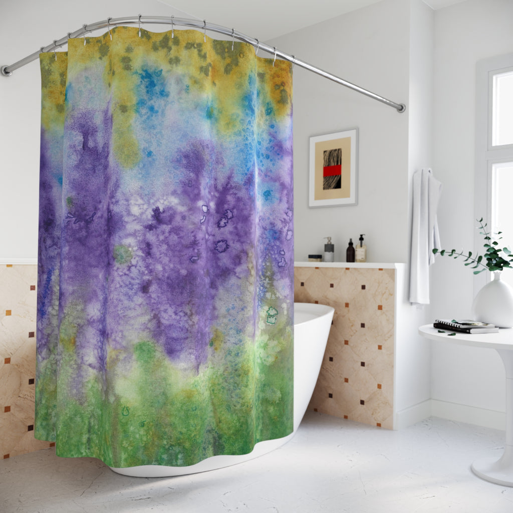 Beautiful Shower Curtains to Refresh Your Bathroom. Colourful Abstract Designs. Perfect For Your Bathroom or Special House-Warming Gift #74 Lavender Fields