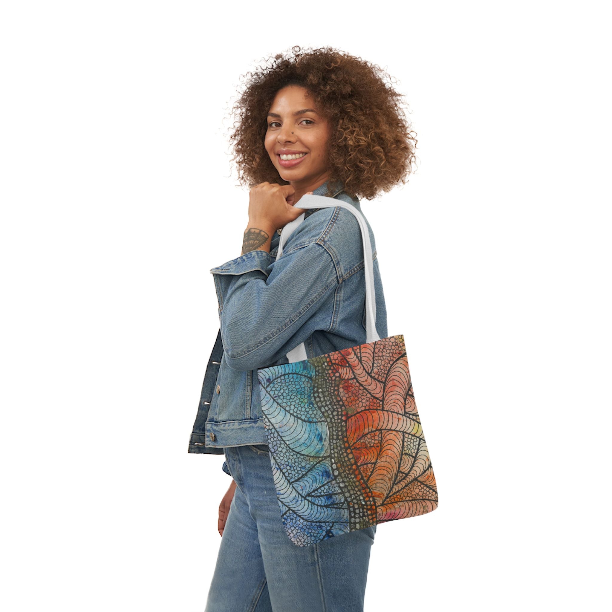 Canvas Tote Bags, Colourful Abstract Designs, 5-Color Straps, 3 Sizes.  For Family and friends or a Special Gift #72 After The End