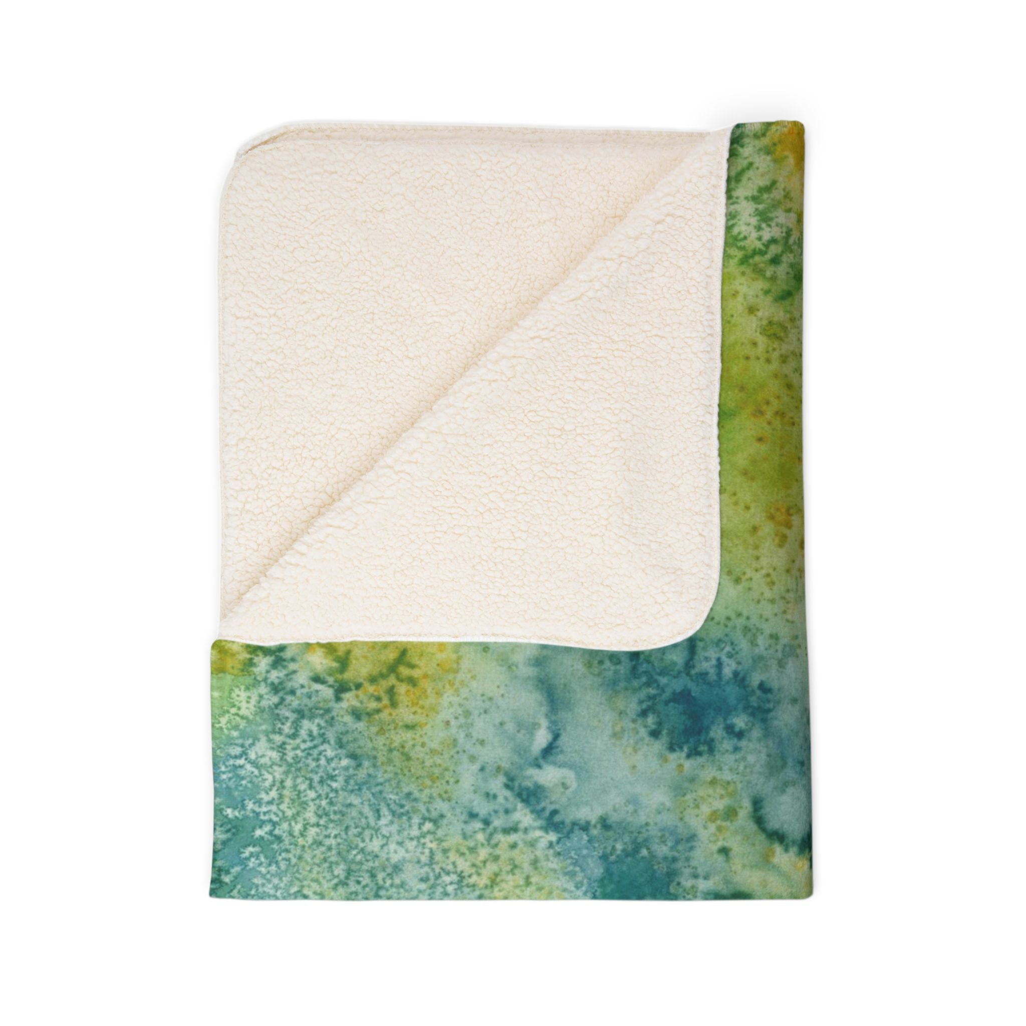 Fleece Throw Blanket, Textured Sherpa Underside, Hemmed, 2 Sizes. Colourful Abstract Design. Perfect for Bedroom, Living Room, or Special Gift #52 View From Above