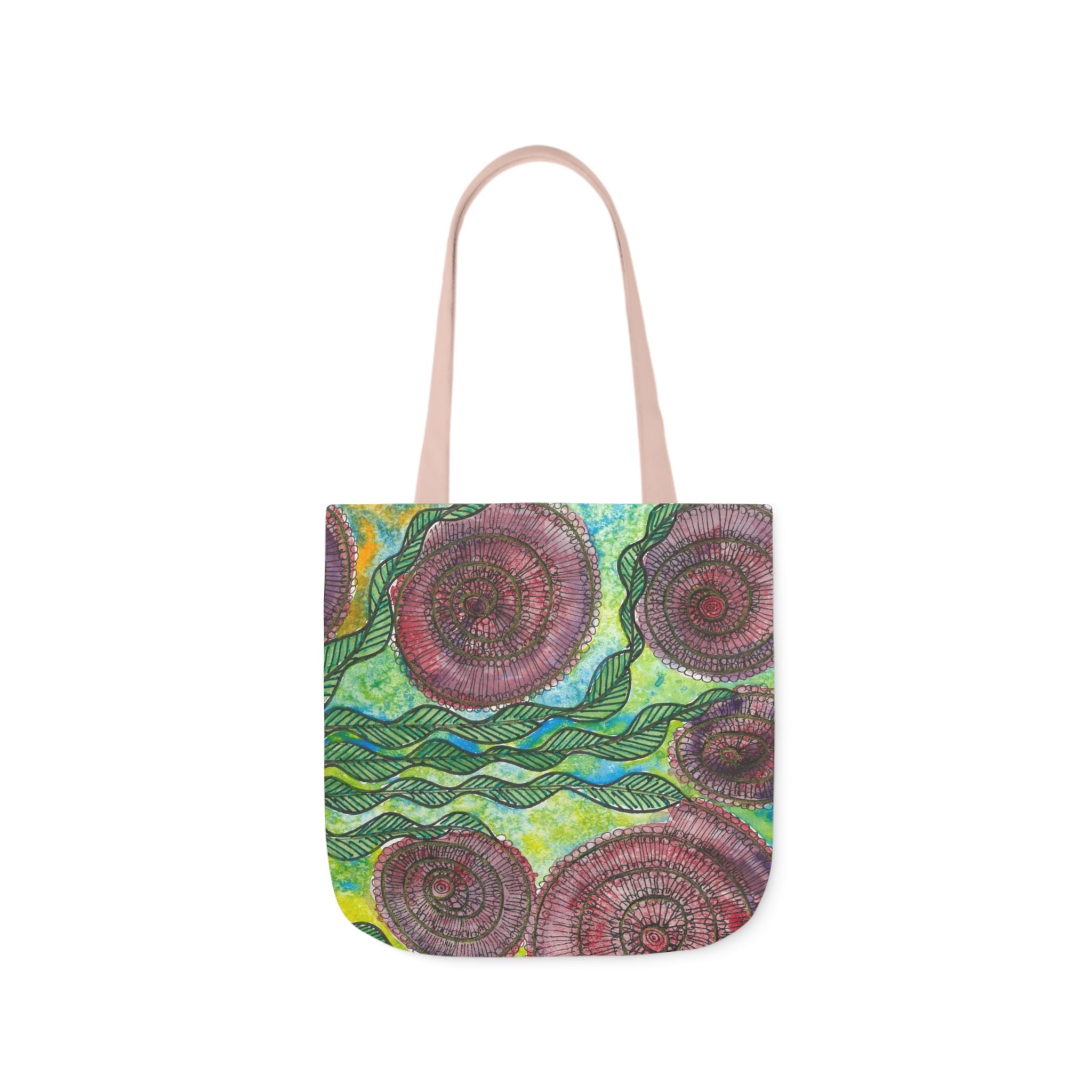 Canvas Tote Bags, Colourful Abstract Designs, 5-Color Straps, 3 Sizes.  For Family and friends or a Special Gift #35 Beetroot To Yourself