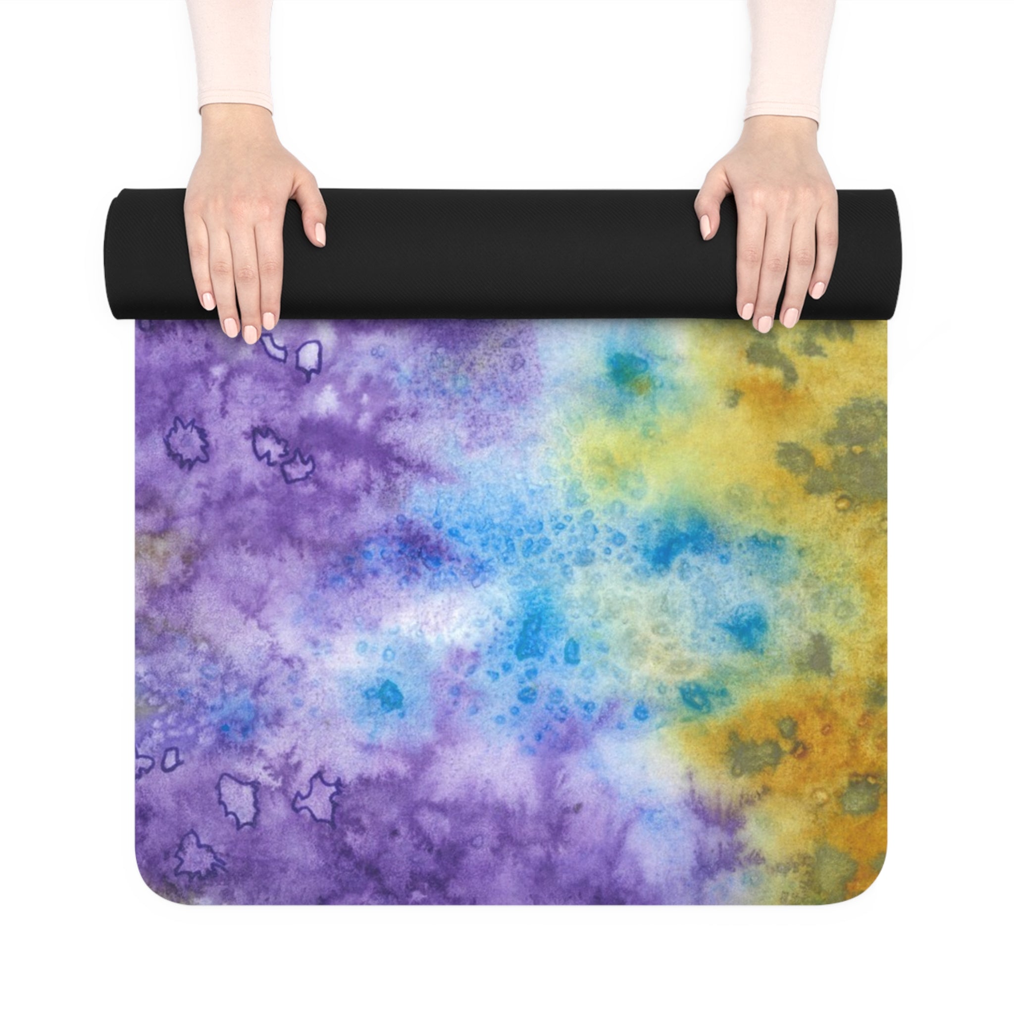 Yoga Mats and Gym Mats. Colourful Abstract Designs. Perfect for Home, Yoga or Gym Class, or a Special Gift #74 Lavender Fields
