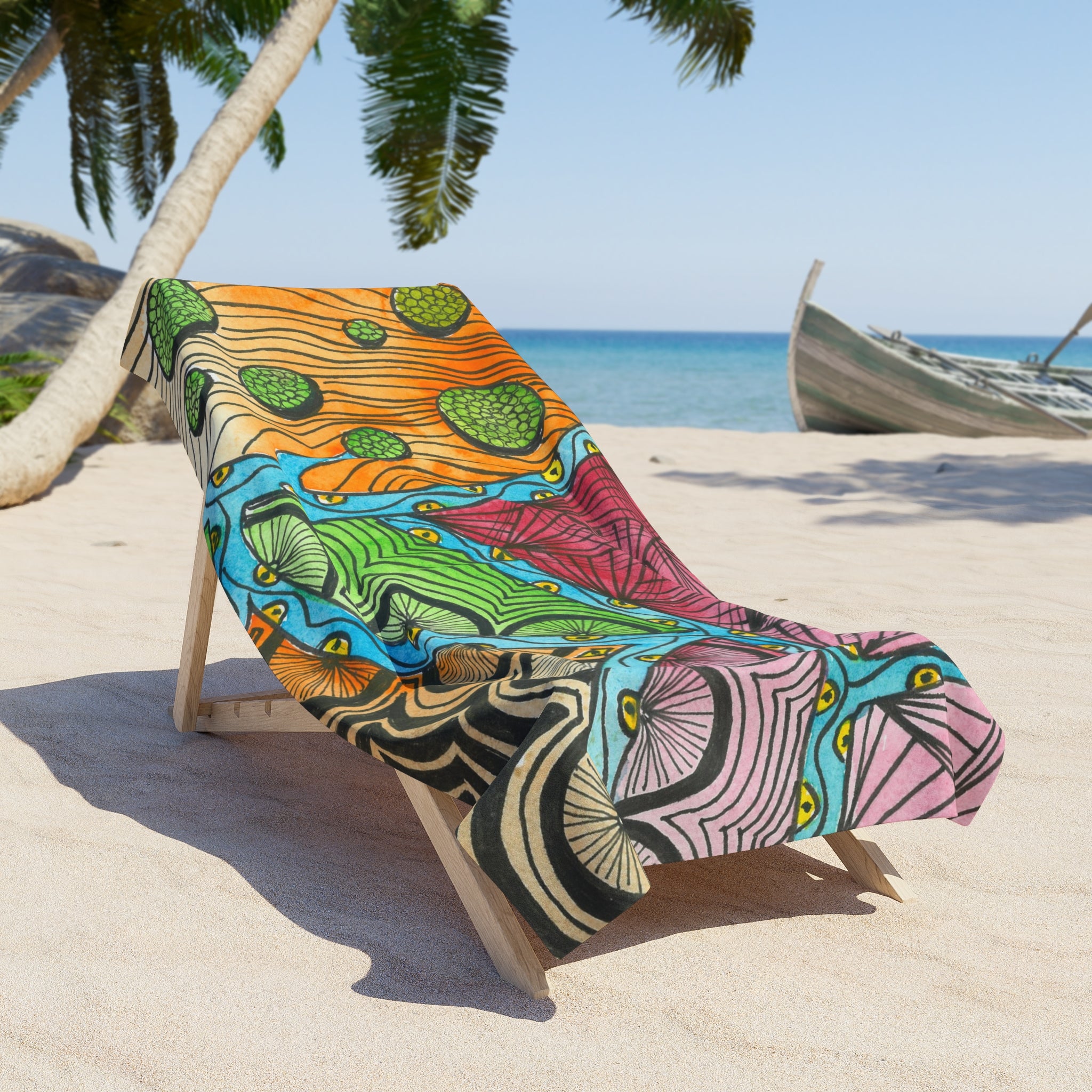 Colourful Abstract Beach Towels, Cotton Loop backing for Durability, 2 Sizes.  For Family and friends or a Special Gift #11 Today's The Day