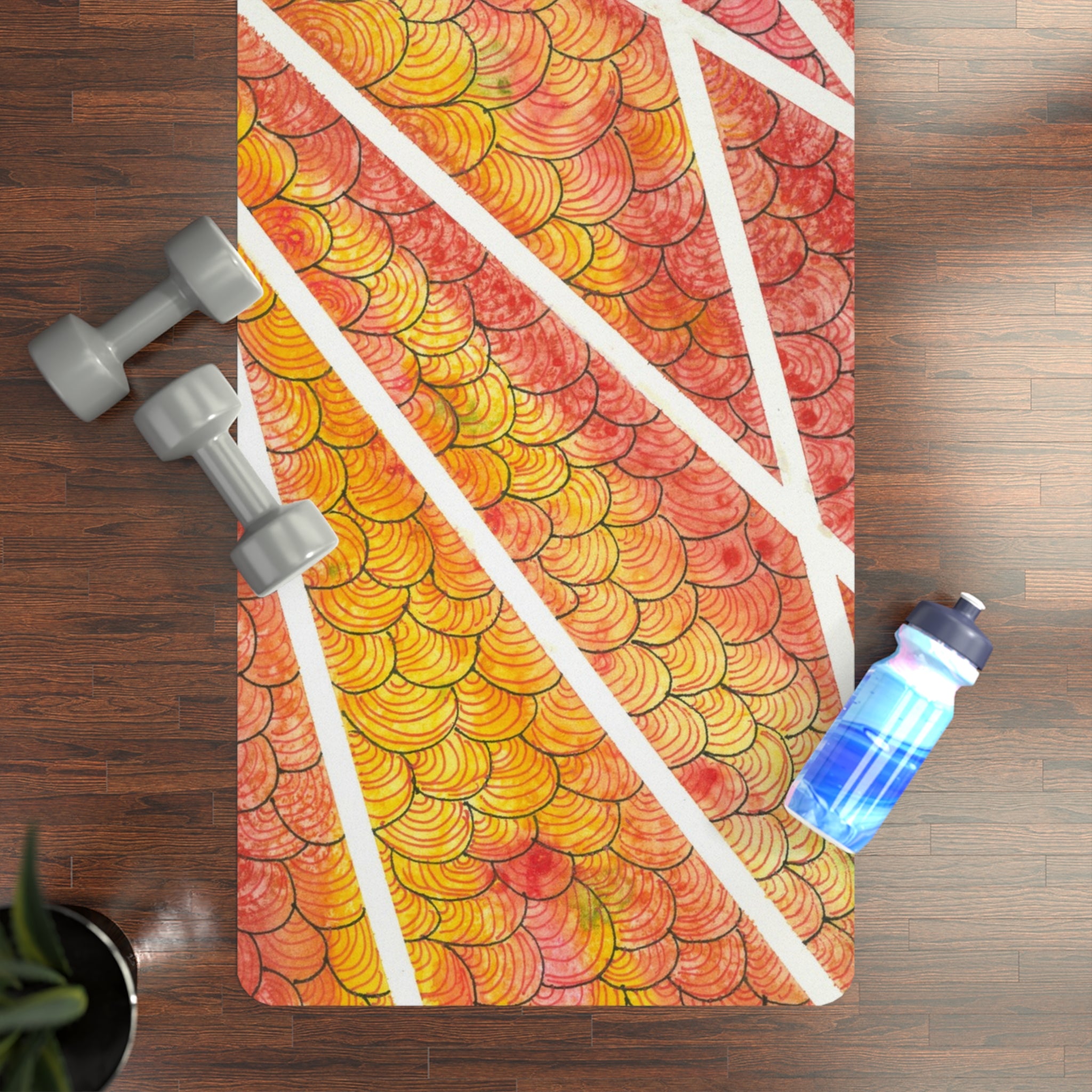Yoga Mats and Gym Mats. Colourful Abstract Designs. Perfect for Home, Yoga or Gym Class, or a Special Gift #67 Max Mimosa