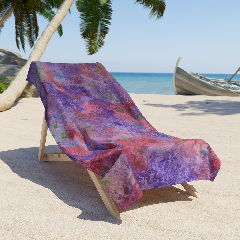 Colourful Abstract Beach Towels, Cotton Loop backing for Durability, 2 Sizes.  For Family and friends or a Special Gift #62 Resolutions
