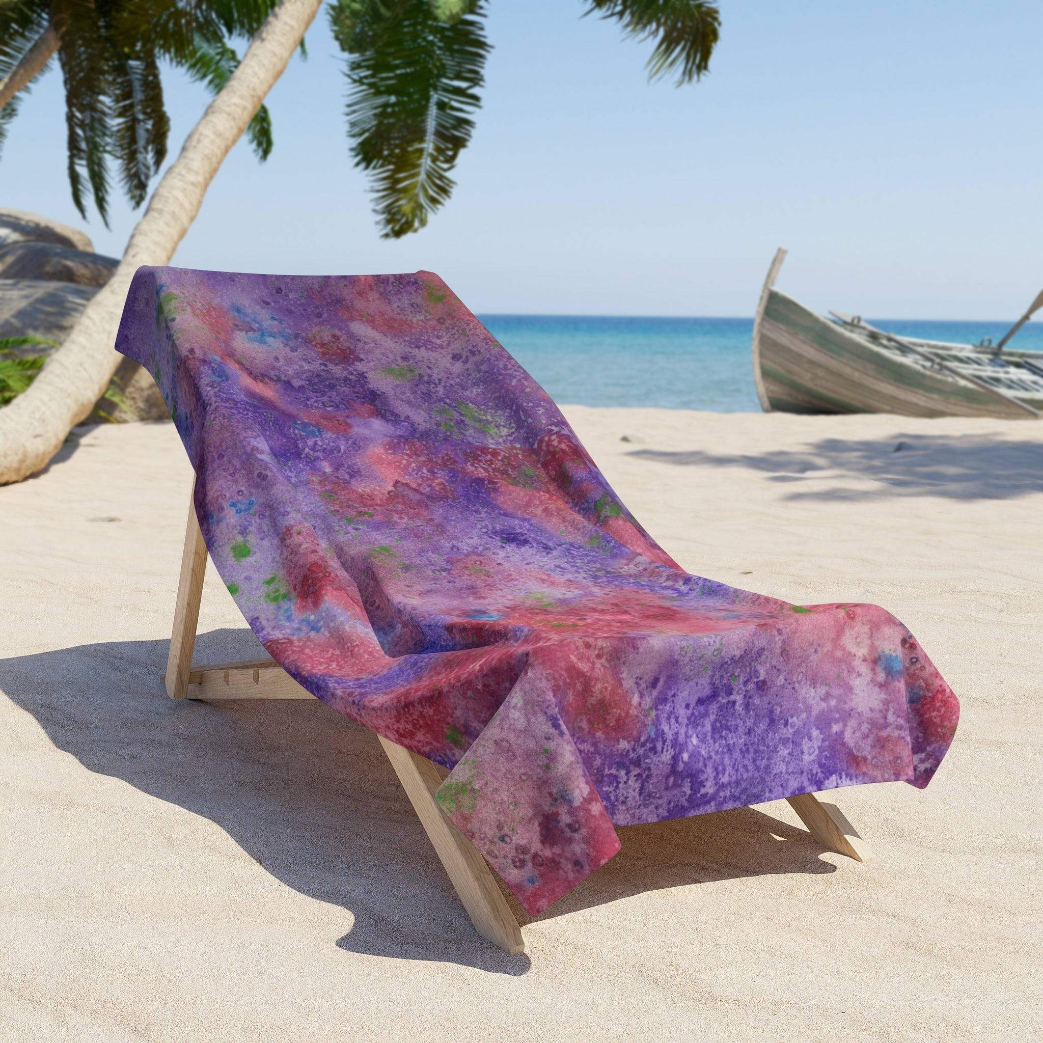 Colourful Abstract Beach Towels, Cotton Loop backing for Durability, 2 Sizes.  For Family and friends or a Special Gift #62 Resolutions