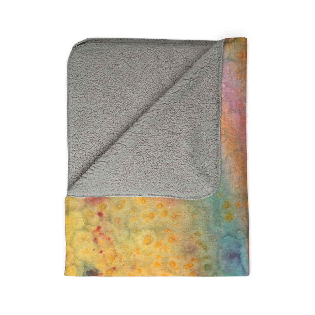 Fleece Throw Blanket, Textured Sherpa Underside, Hemmed, 2 Sizes. Colourful Abstract Design. Perfect for Bedroom, Living Room, or Special Gift #96 Love Friendship Integrity