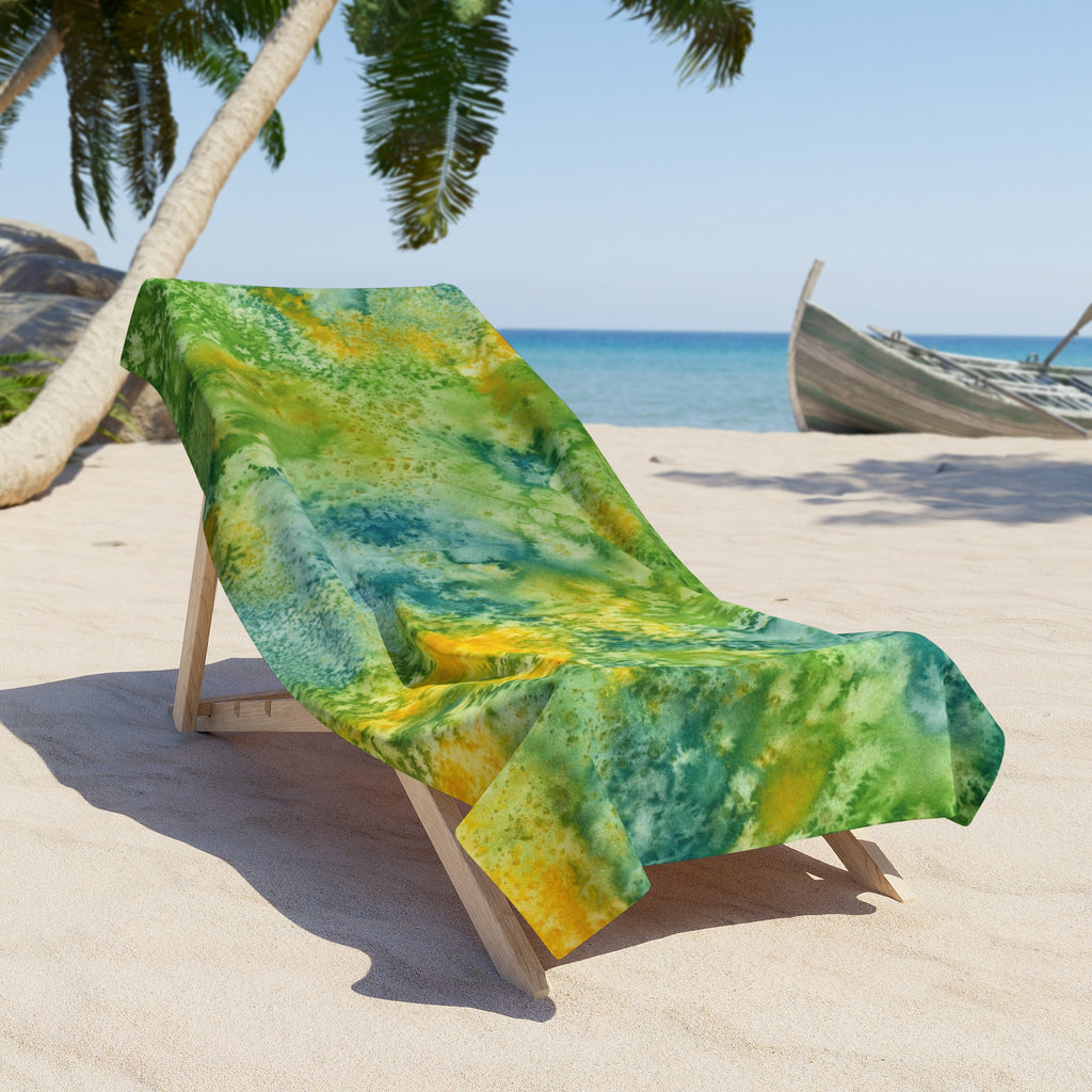 Colourful Abstract Beach Towels, Cotton Loop backing for Durability, 2 Sizes.  For Family and friends or a Special Gift #52 View From Above