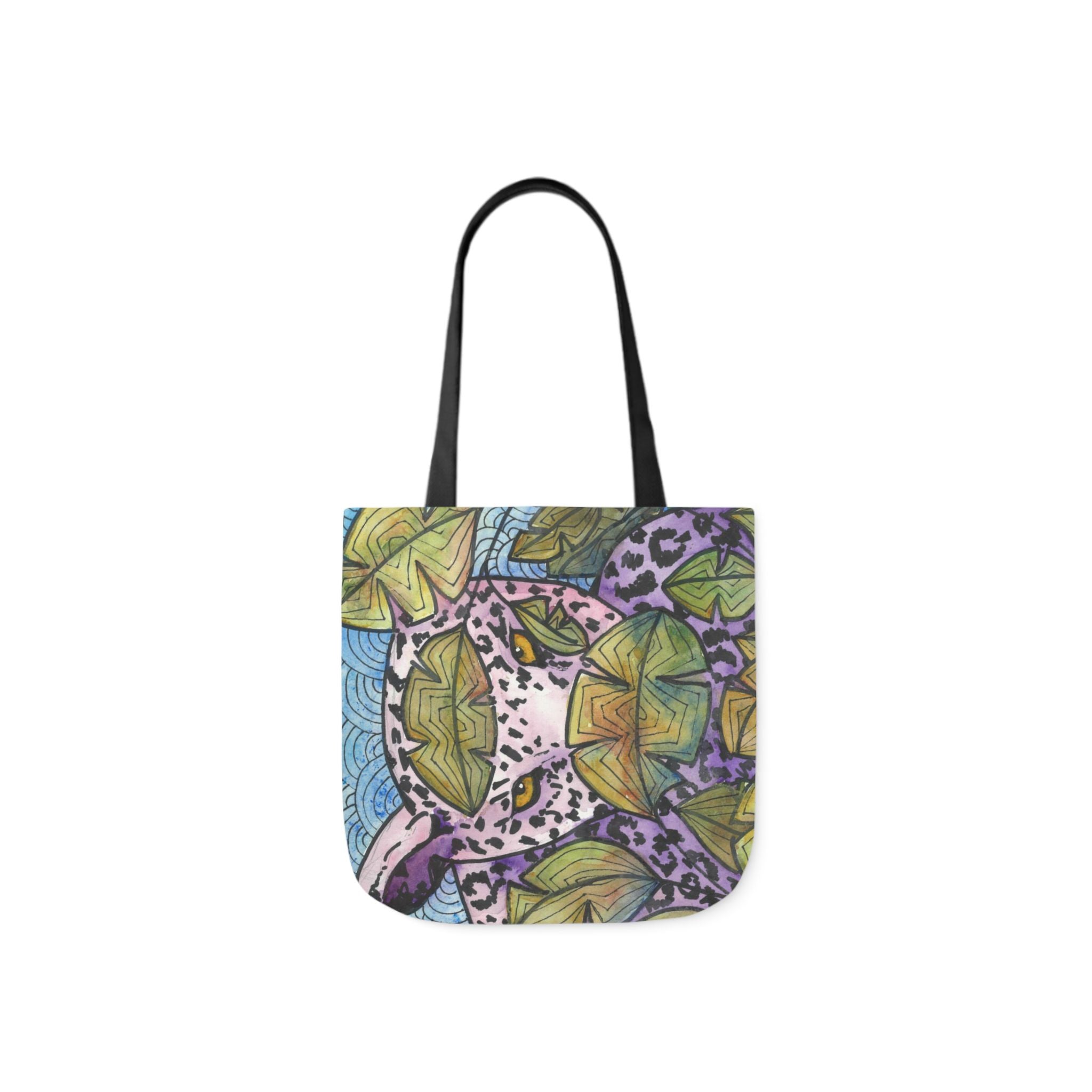 Canvas Tote Bags, Colourful Abstract Designs, 5-Color Straps, 3 Sizes.  For Family and friends or a Special Gift #76 Purrfect Blend