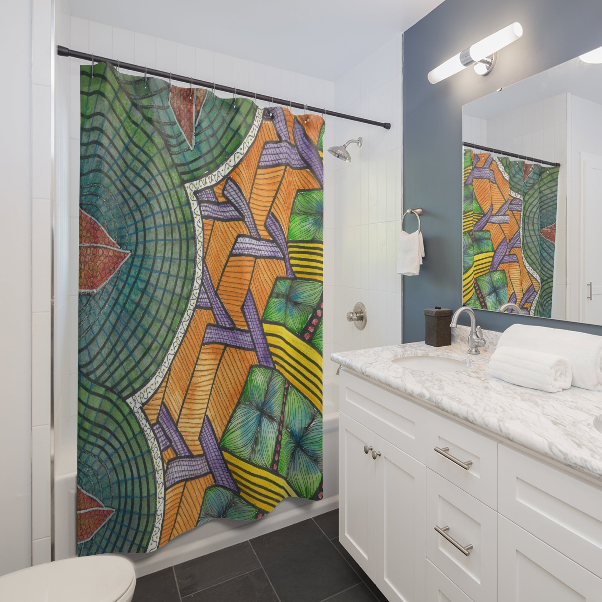 Beautiful Shower Curtains to Refresh Your Bathroom. Colourful Abstract Designs. Perfect For Your Bathroom or Special House-Warming Gift #31 T'Eye Land