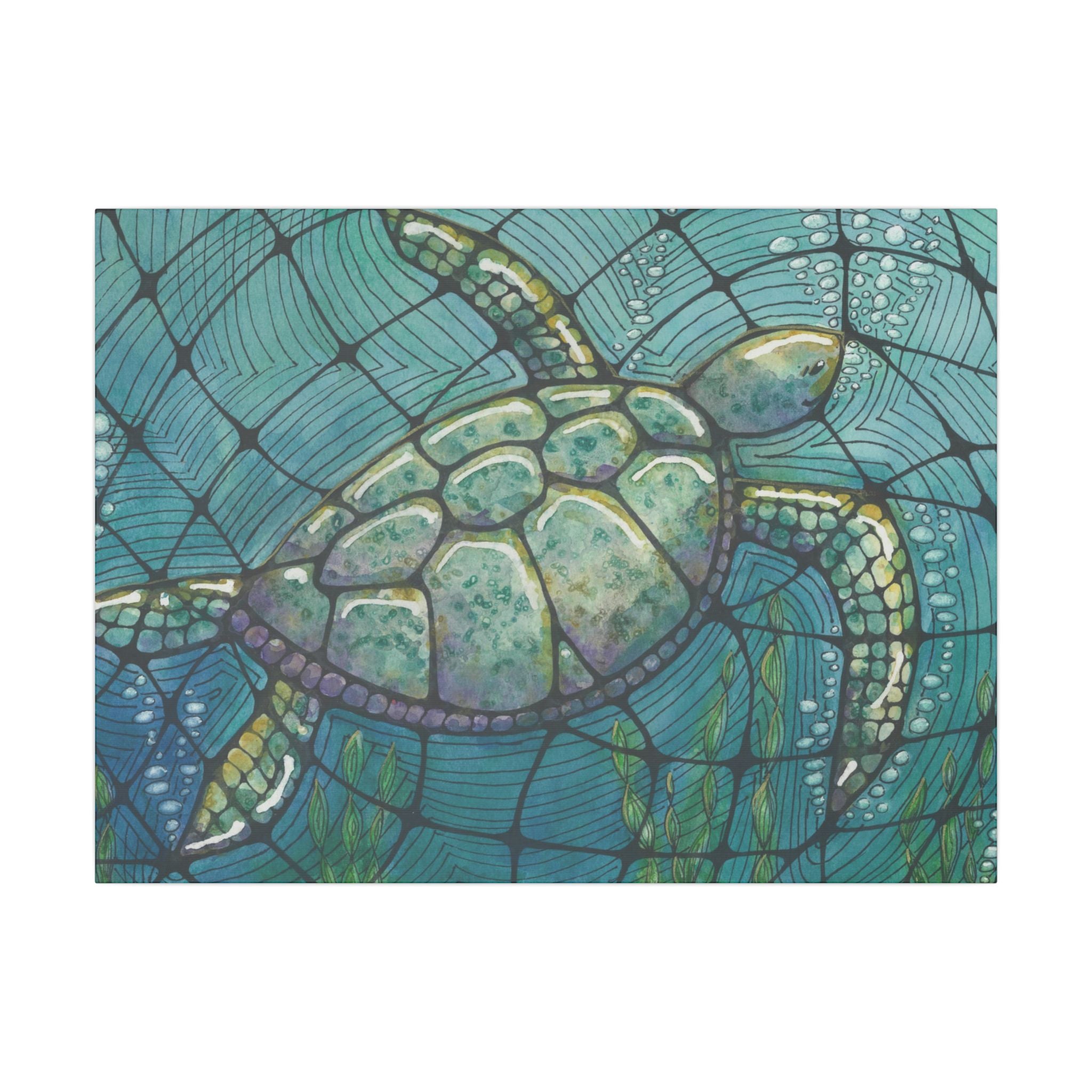 Large Colourful Wall Art, Canvas Prints, For Office, Bedroom or Living Room, or Special Gift #73 Turtling Along