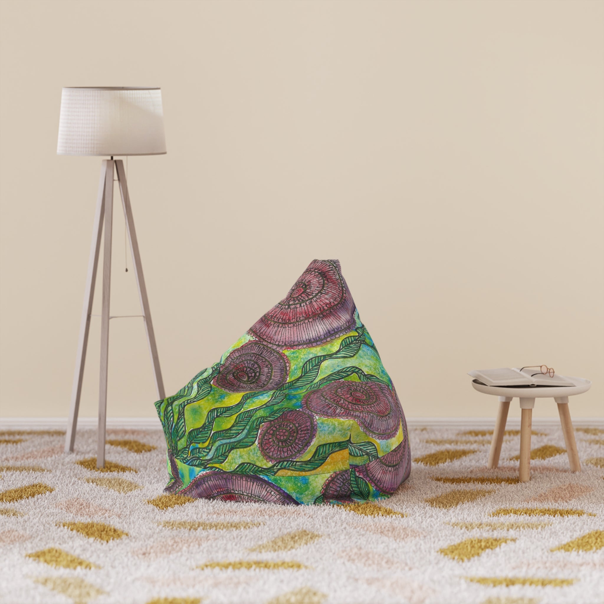 Bean Bag Chair Covers For Indoor & Outdoor - 2 Sizes - Exciting Abstract Design #35 Beetroot To Yourself