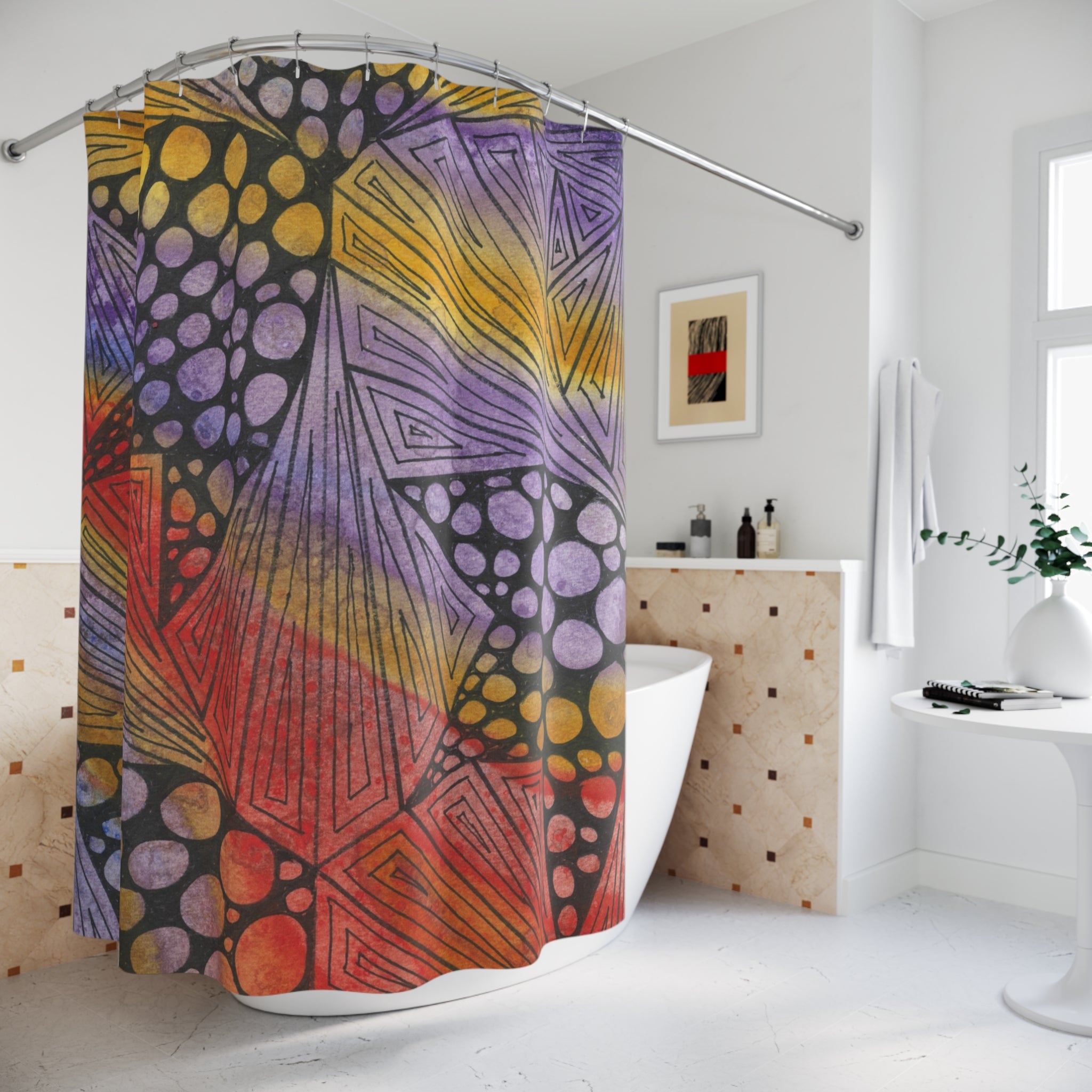 Beautiful Shower Curtains to Refresh Your Bathroom. Colourful Abstract Designs. Perfect For Your Bathroom or Special House-Warming Gift #82 Fighting Delusions