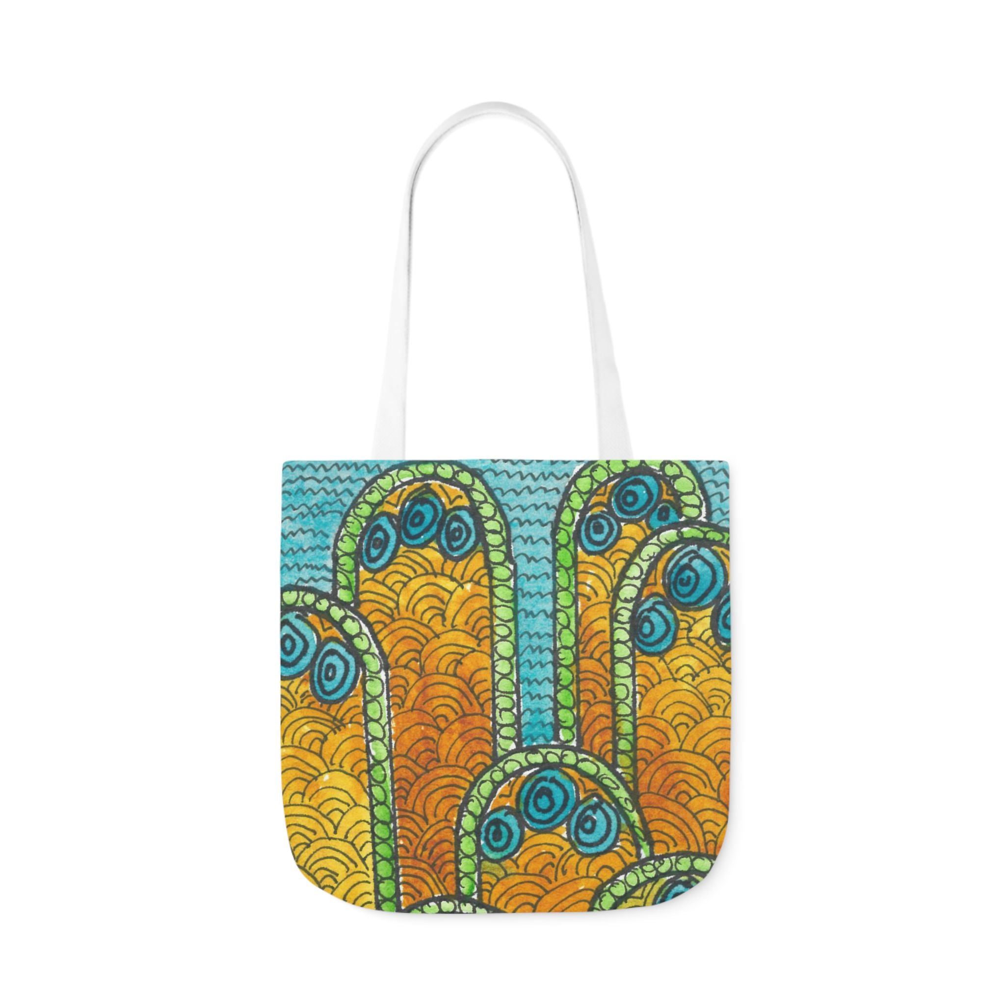 Canvas Tote Bags, Colourful Abstract Designs, 5-Color Straps, 3 Sizes.  For Family and friends or a Special Gift #87 Belgrade Impressions