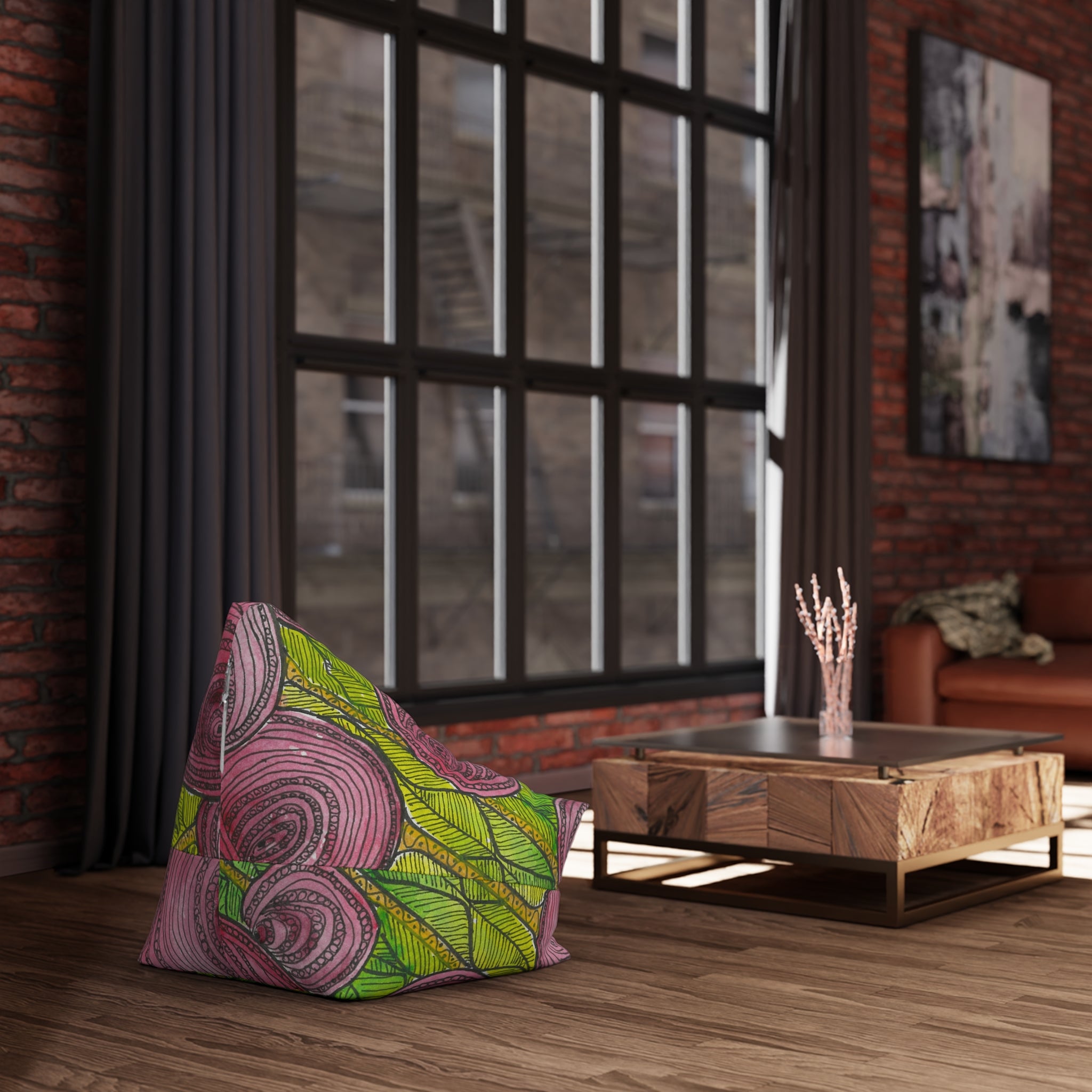 Bean Bag Chair Covers For Indoor & Outdoor - 2 Sizes - Exciting Abstract Design #9 Spaced Blossoms