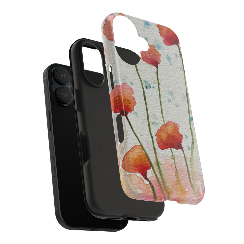 Tough Phone Case - All iPhones and Samsung Galaxys - Exciting Abstract Design #94 Poppies Galore