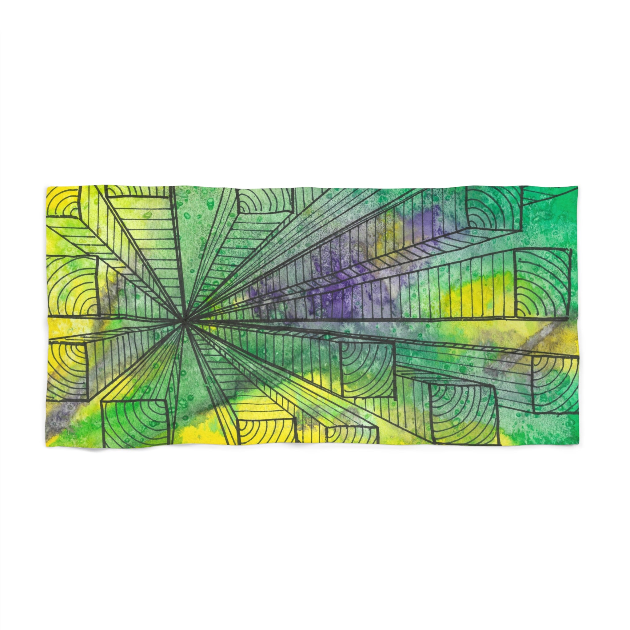 Colourful Abstract Beach Towels, Cotton Loop backing for Durability, 2 Sizes.  For Family and friends or a Special Gift #89 The Wayseers