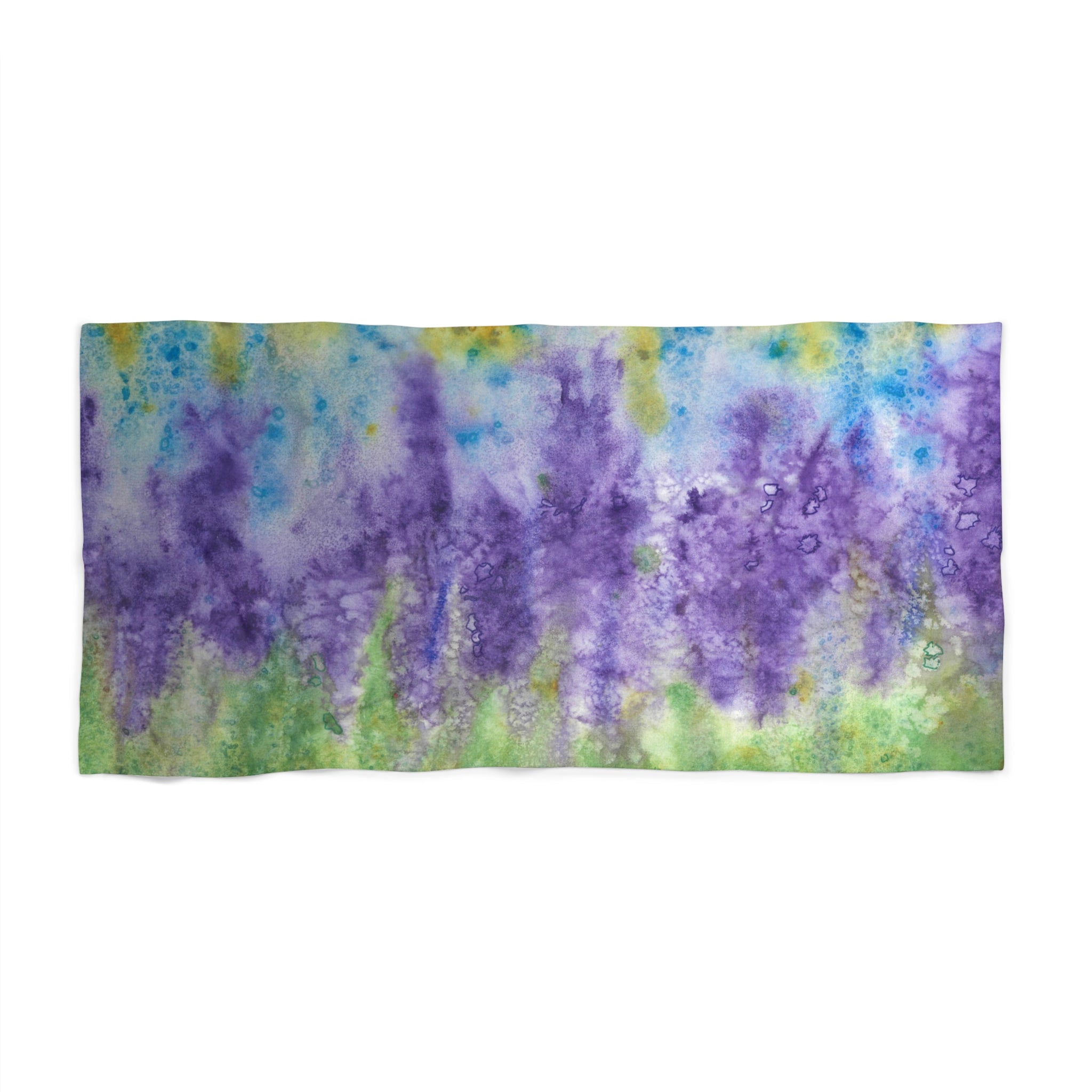 Colourful Abstract Beach Towels, Cotton Loop backing for Durability, 2 Sizes.  For Family and friends or a Special Gift #74 Lavender Fields