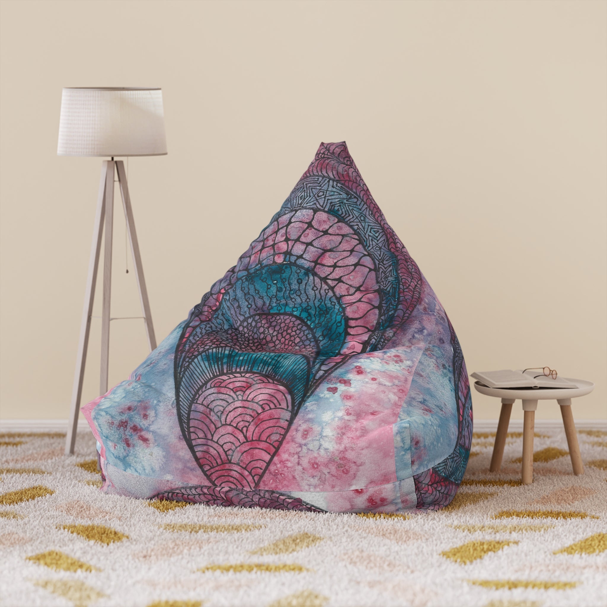 Bean Bag Chair Covers For Indoor & Outdoor - 2 Sizes - Exciting Abstract Design #92 The Goddess Lives