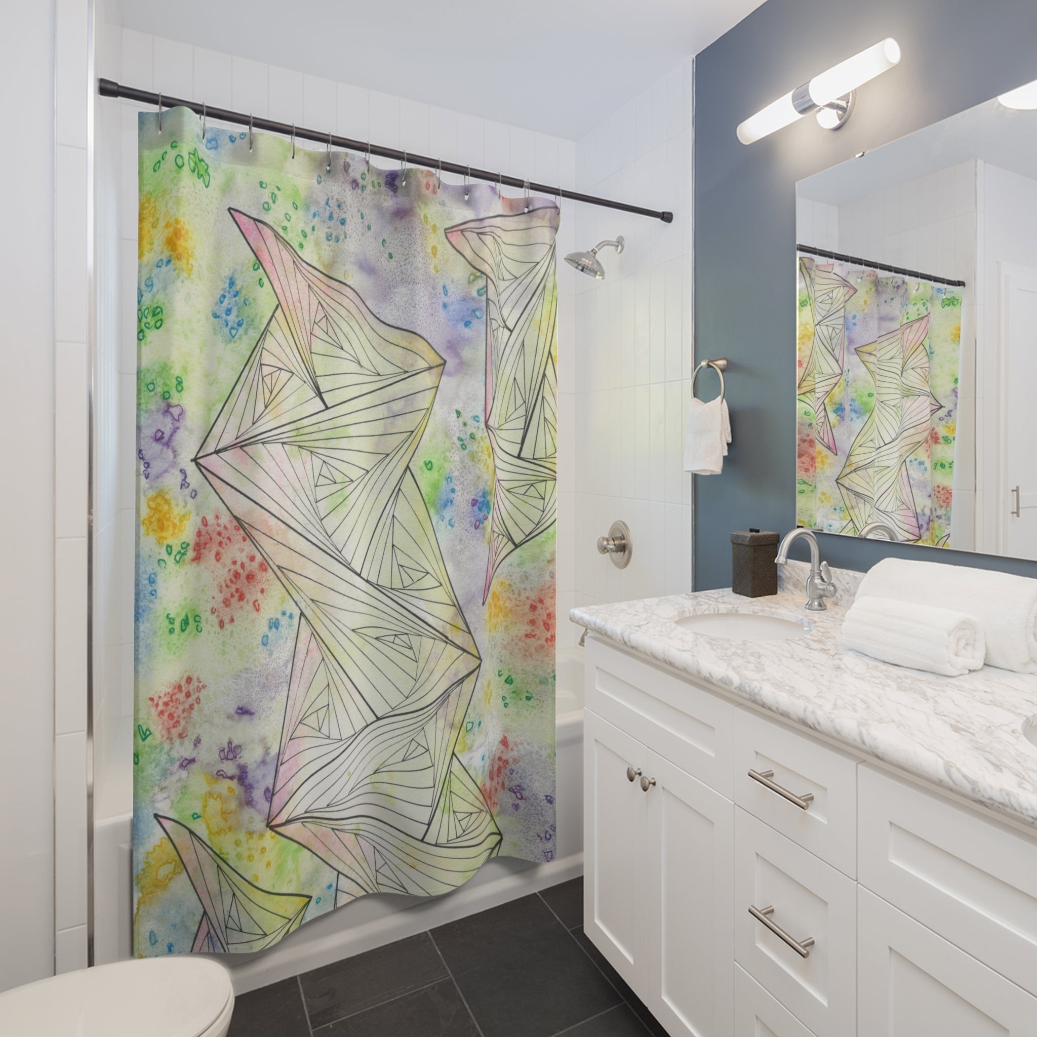 Beautiful Shower Curtains to Refresh Your Bathroom. Colourful Abstract Designs. Perfect For Your Bathroom or Special House-Warming Gift #59 Your Choice