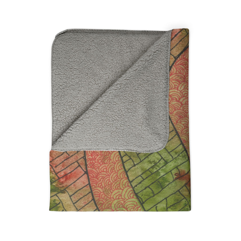 Fleece Throw Blanket, Textured Sherpa Underside, Hemmed, 2 Sizes. Colourful Abstract Design. Perfect for Bedroom, Living Room, or Special Gift #57 Celtic Flavours