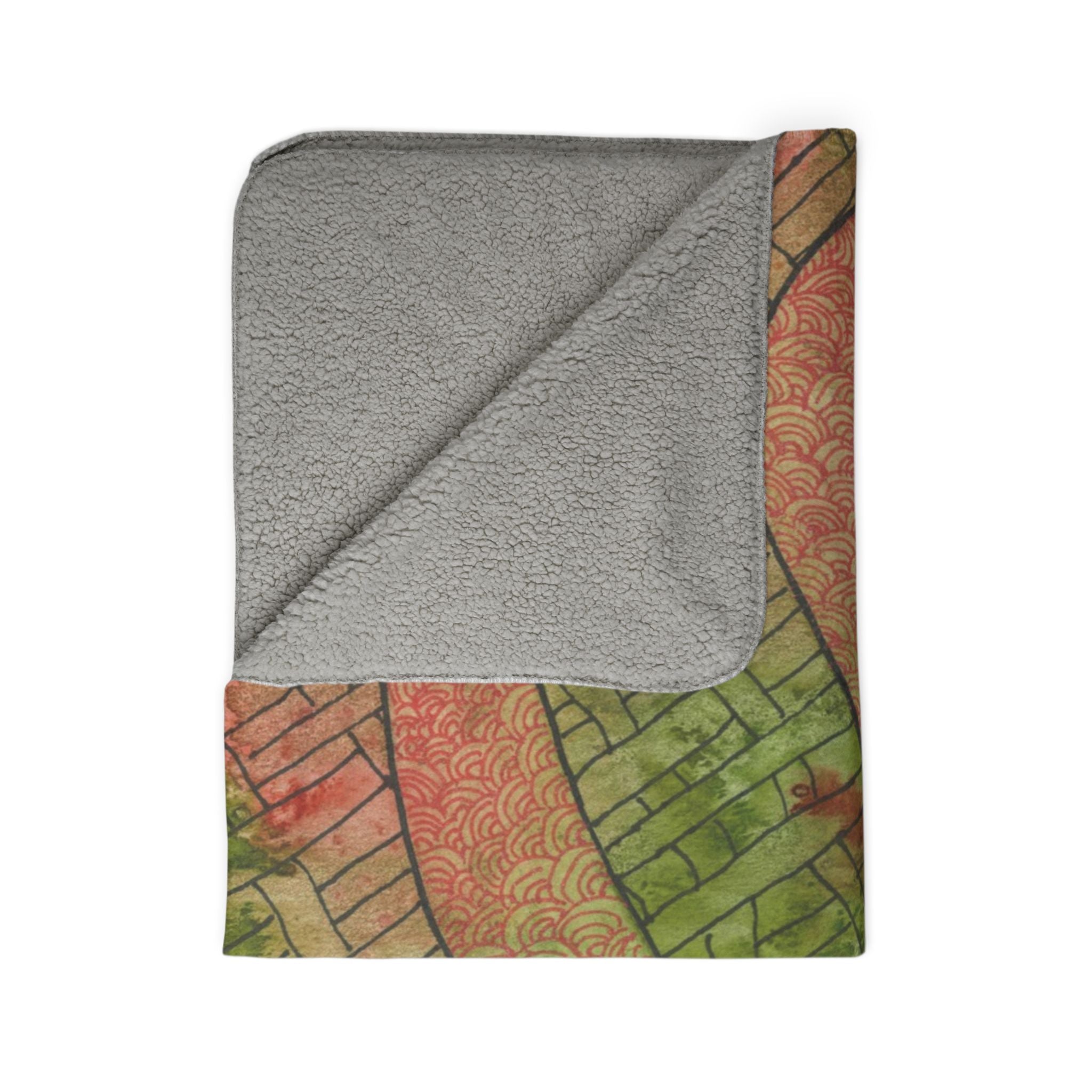 Fleece Throw Blanket, Textured Sherpa Underside, Hemmed, 2 Sizes. Colourful Abstract Design. Perfect for Bedroom, Living Room, or Special Gift #57 Celtic Flavours