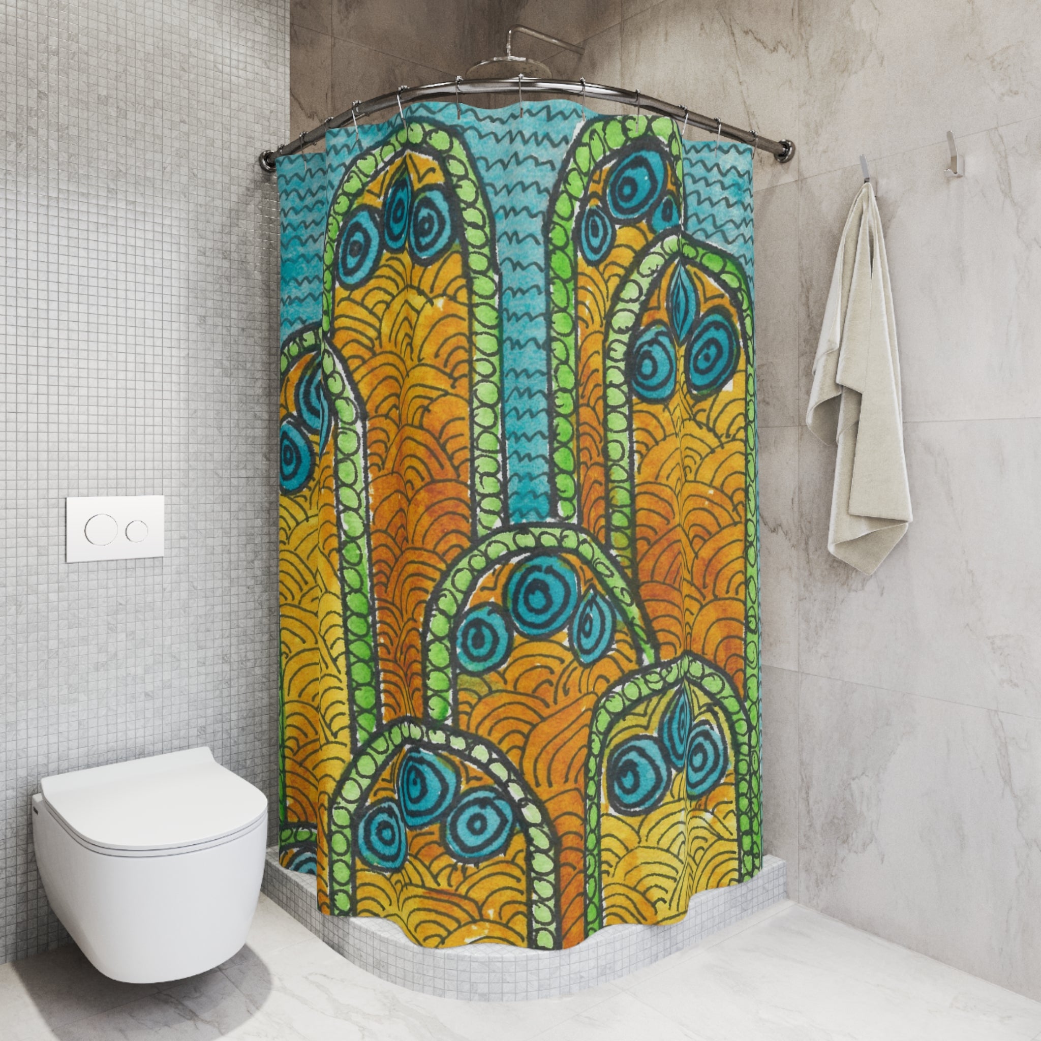 Beautiful Shower Curtains to Refresh Your Bathroom. Colourful Abstract Designs. Perfect For Your Bathroom or Special House-Warming Gift #87 Belgrade Impressions