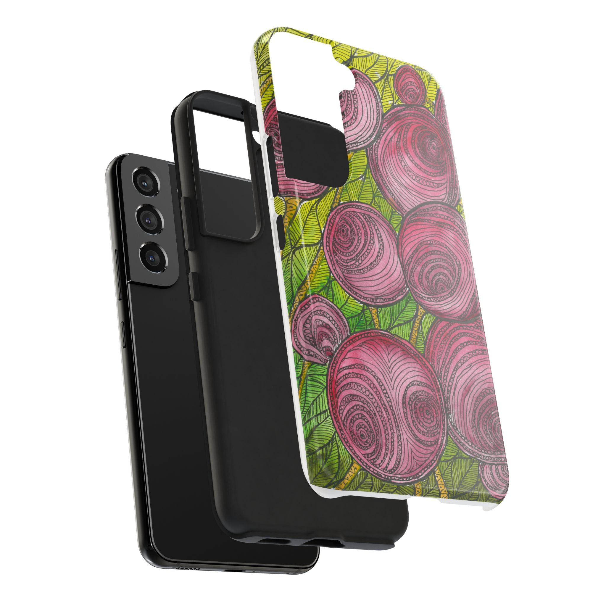 Tough Phone Case - All iPhones and Samsung Galaxys - Exciting Abstract Design #9 Spaced Blossoms