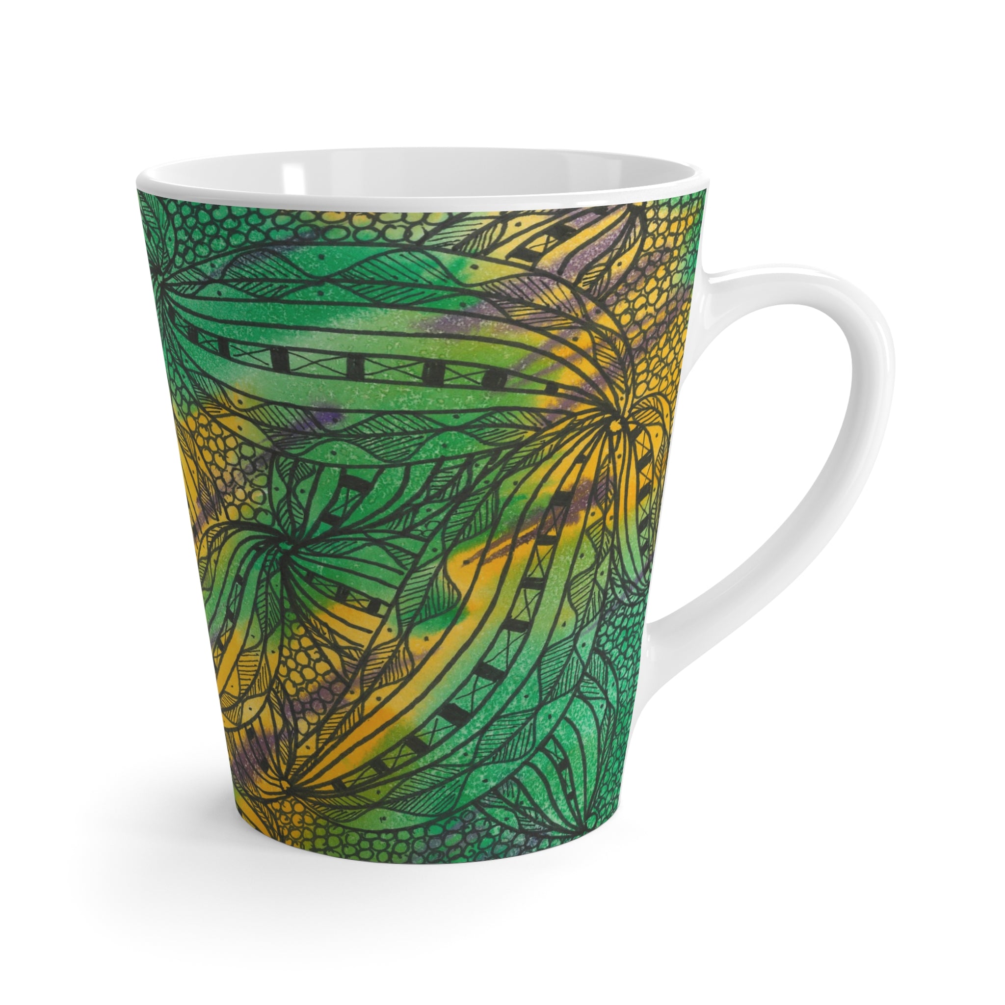 Coffee Mugs and Cups. Colourful Abstract Designs. Perfect for Home, Office or Special Gift #37 Shrubbery