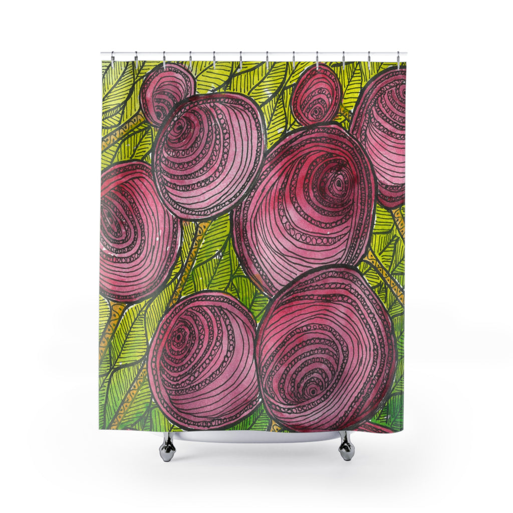 Beautiful Shower Curtains to Refresh Your Bathroom. Colourful Abstract Designs. Perfect For Your Bathroom or Special House-Warming Gift #9 Spaced Blossoms