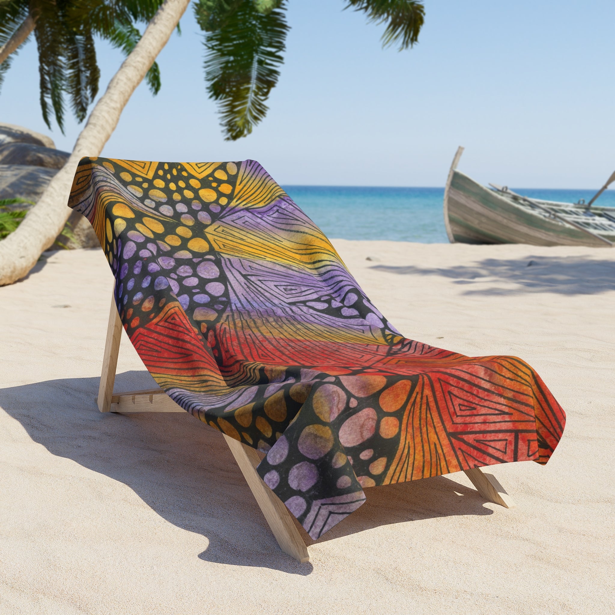 Colourful Abstract Beach Towels, Cotton Loop backing for Durability, 2 Sizes.  For Family and friends or a Special Gift #82 Fighting Delusions