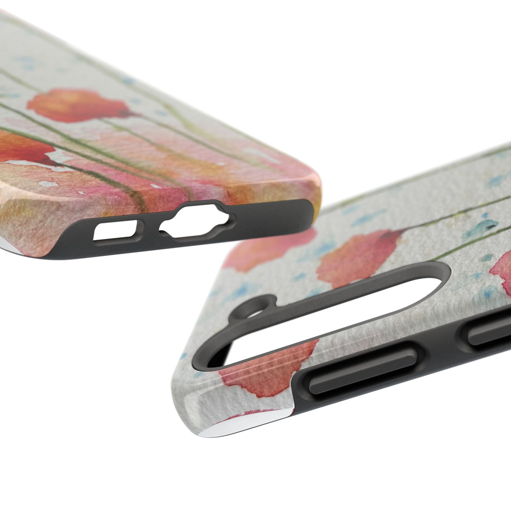 Tough Phone Case - All iPhones and Samsung Galaxys - Exciting Abstract Design #94 Poppies Galore