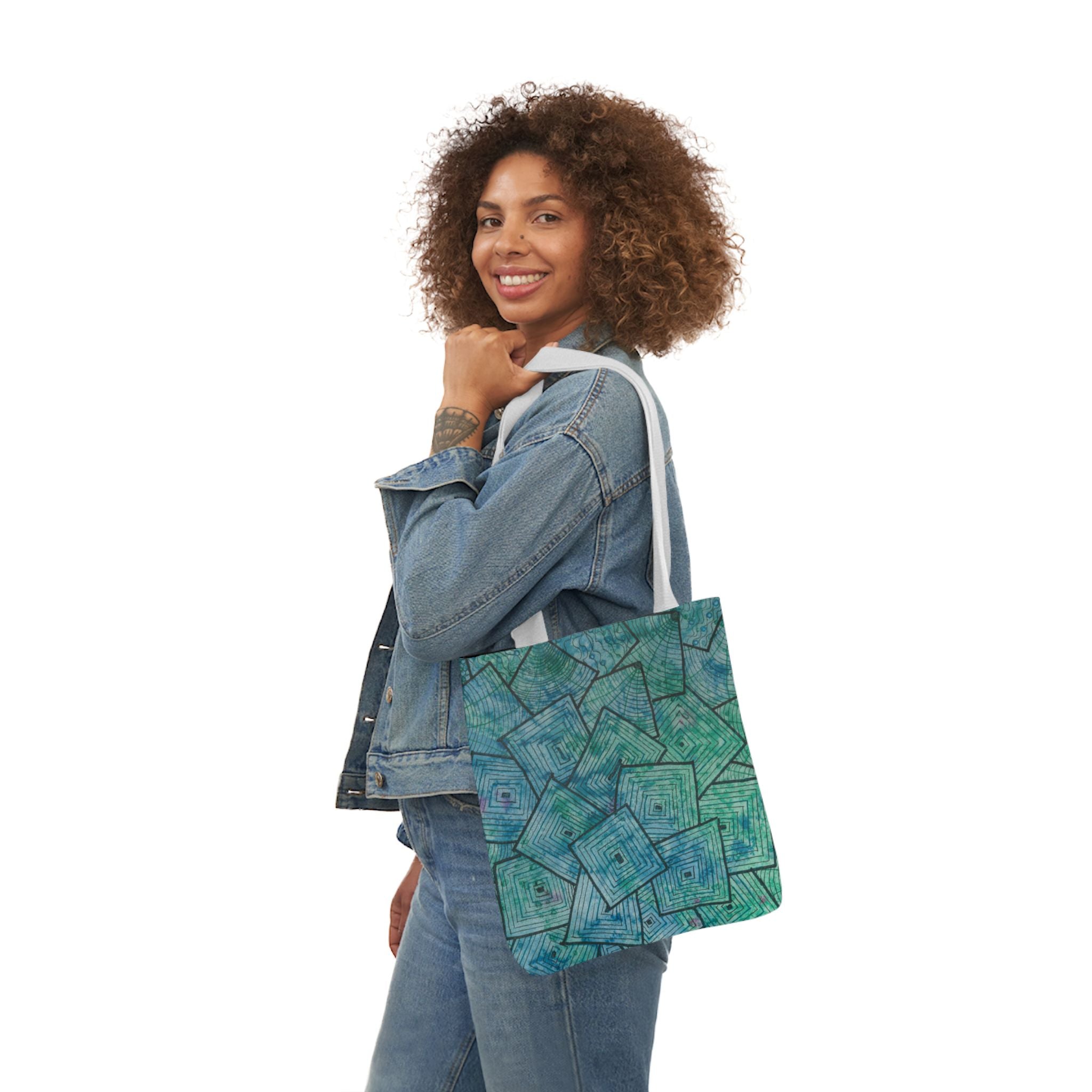 Canvas Tote Bags, Colourful Abstract Designs, 5-Color Straps, 3 Sizes.  For Family and friends or a Special Gift #65 And The AnswerIs