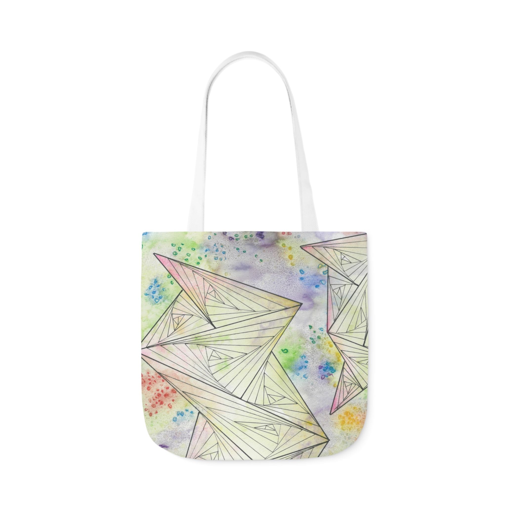 Canvas Tote Bags, Colourful Abstract Designs, 5-Color Straps, 3 Sizes.  For Family and friends or a Special Gift #59 Your Choice