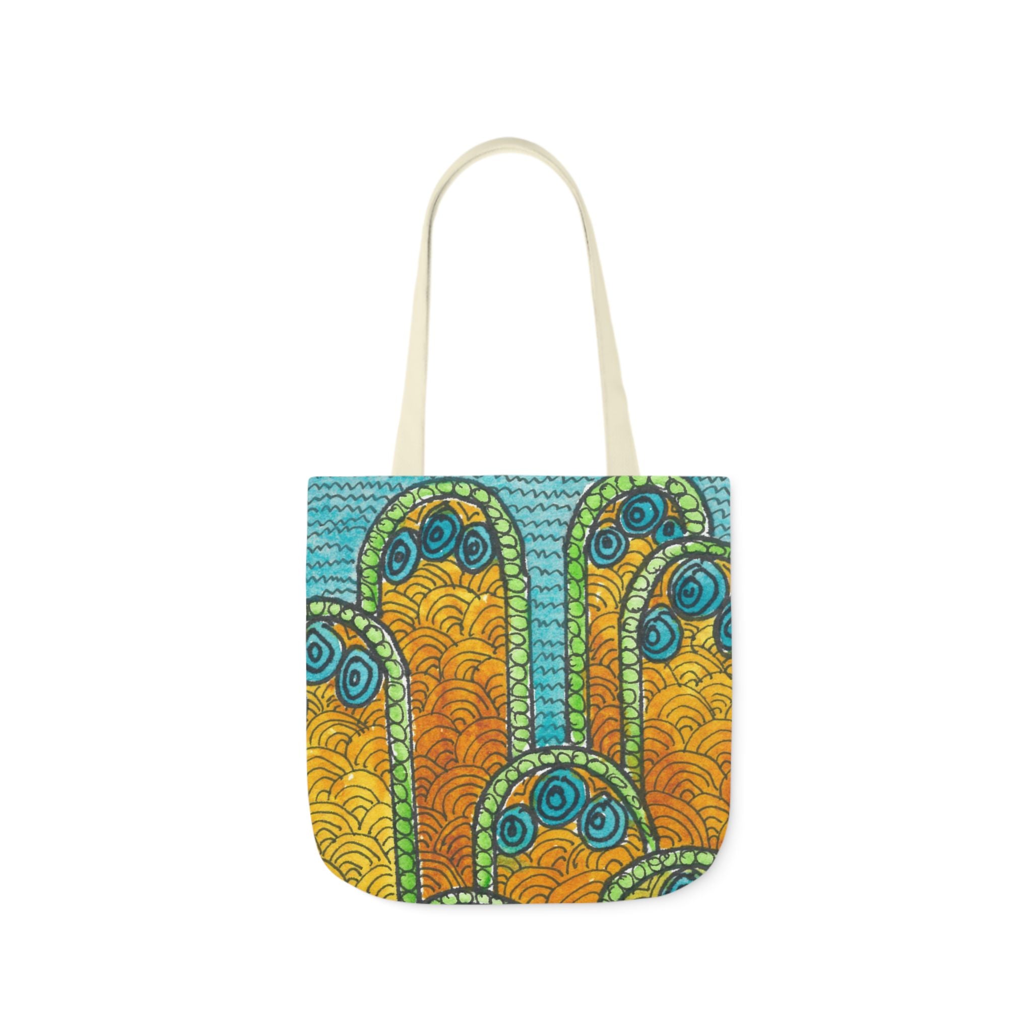 Canvas Tote Bags, Colourful Abstract Designs, 5-Color Straps, 3 Sizes.  For Family and friends or a Special Gift #87 Belgrade Impressions