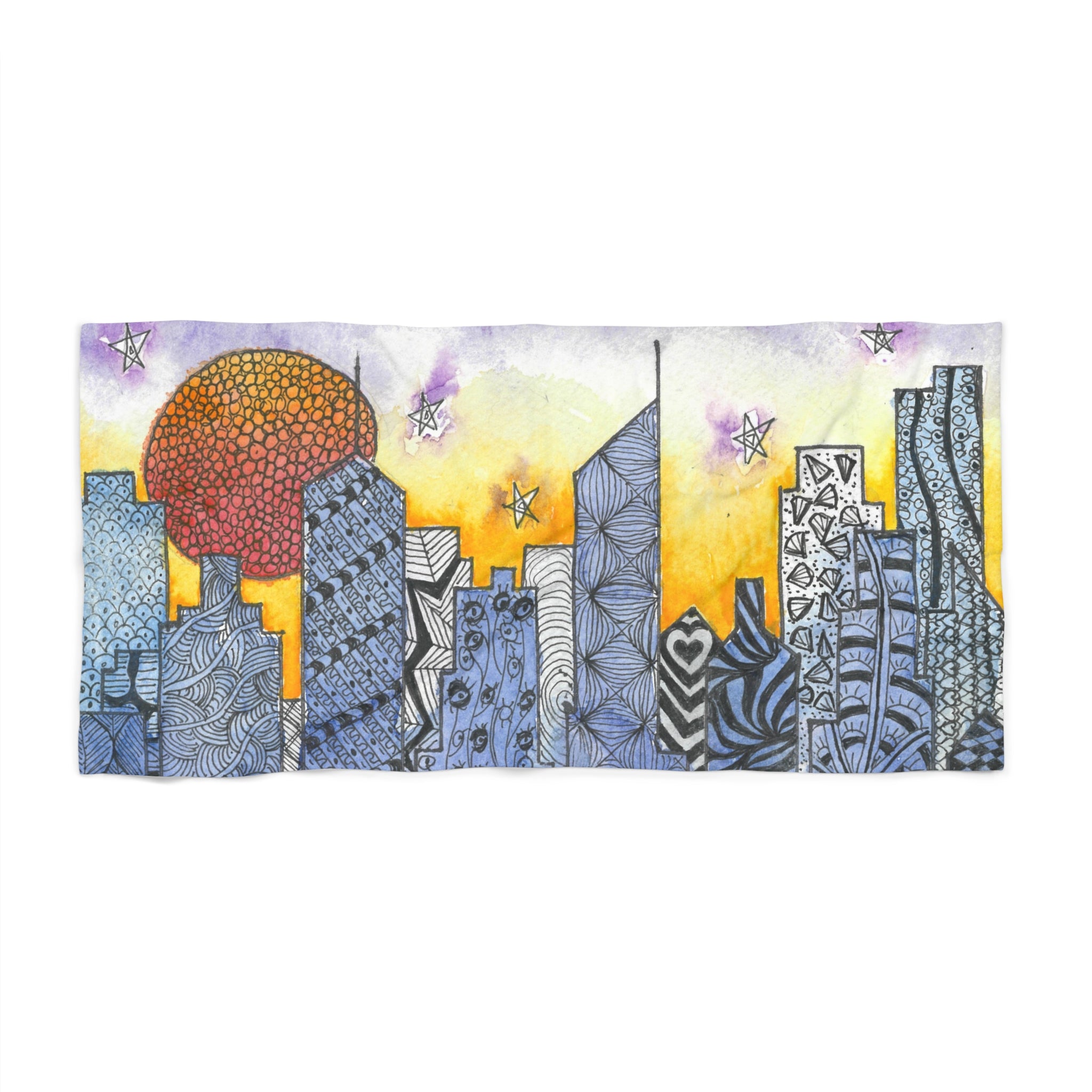 Colourful Abstract Beach Towels, Cotton Loop backing for Durability, 2 Sizes.  For Family and friends or a Special Gift #5 In The Shadows