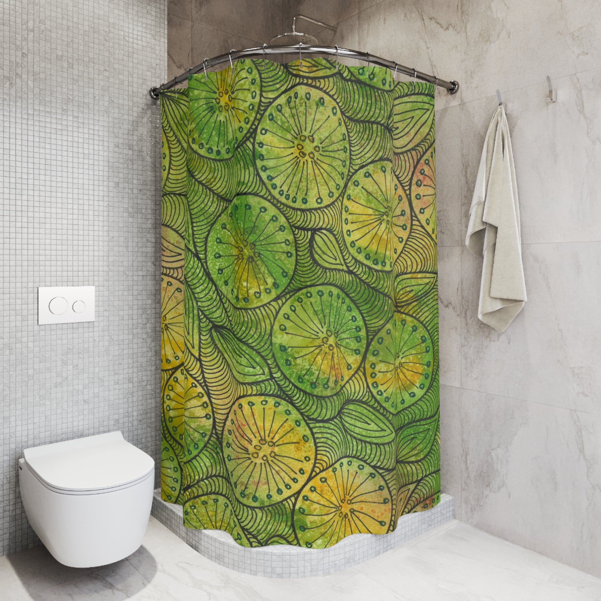 Beautiful Shower Curtains to Refresh Your Bathroom. Colourful Abstract Designs. Perfect For Your Bathroom or Special House-Warming Gift #63 Margarita Mondays