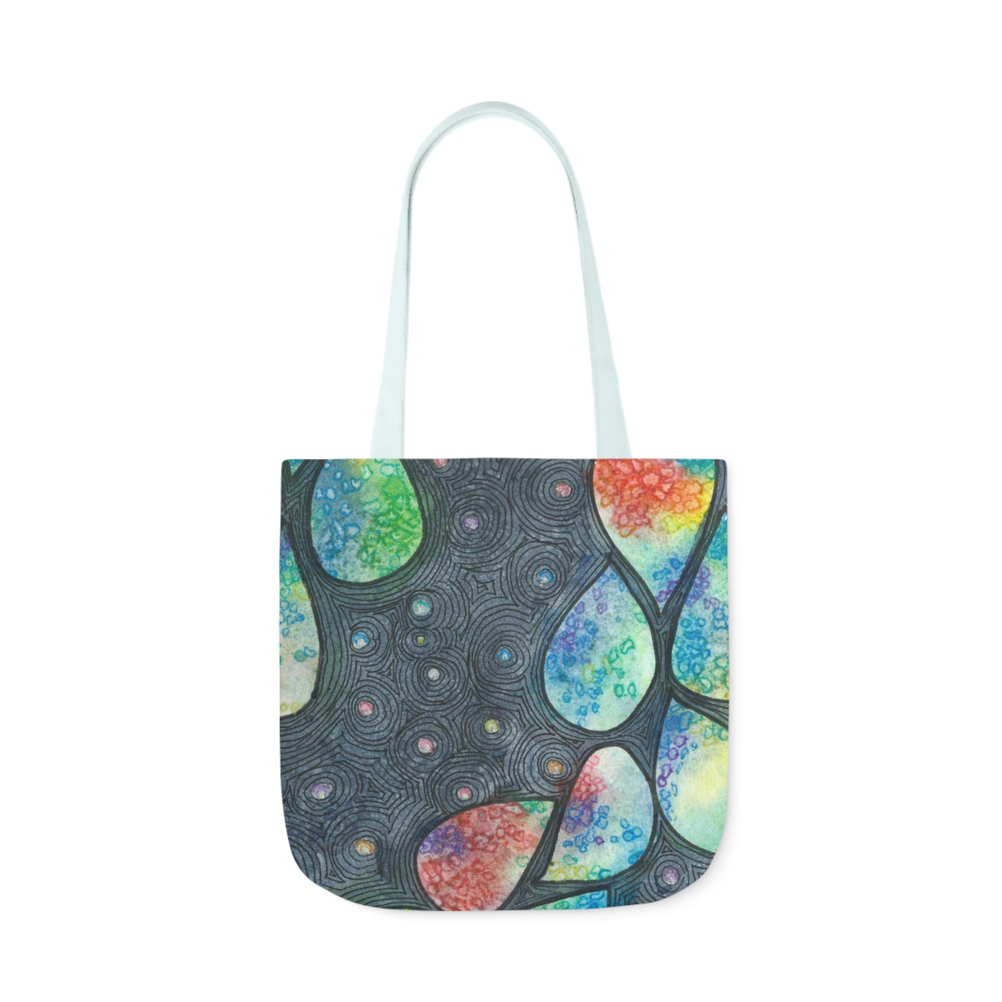 Canvas Tote Bags, Colourful Abstract Designs, 5-Color Straps, 3 Sizes.  For Family and friends or a Special Gift #30 Give Us A Minute